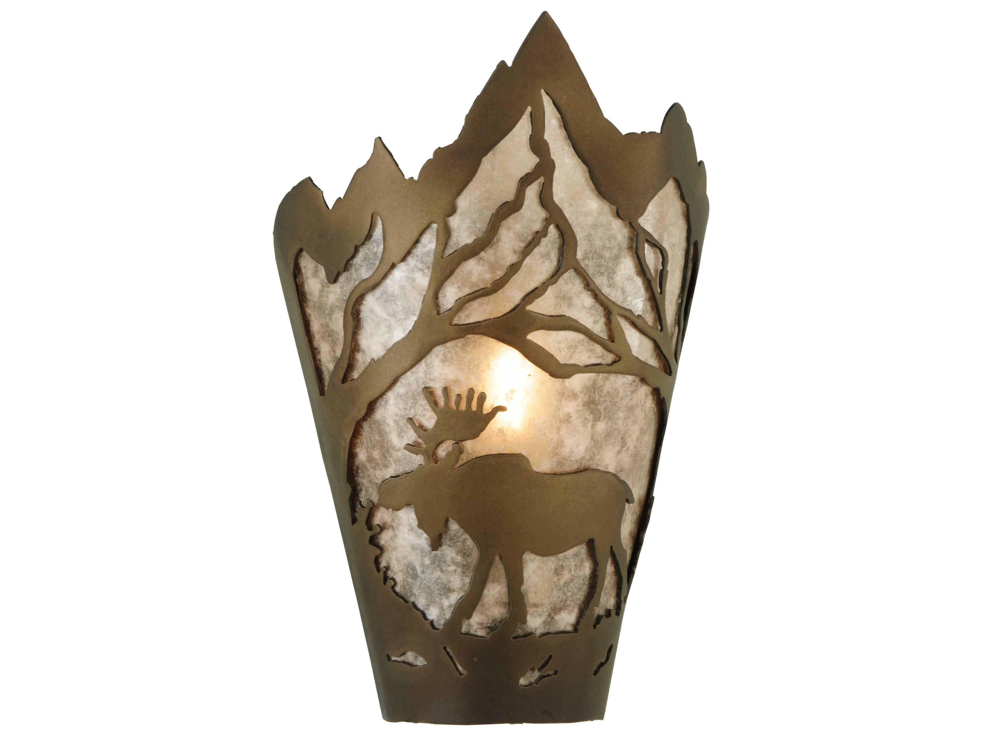 Moose At Dawn 1-Light Copper Wall Sconce