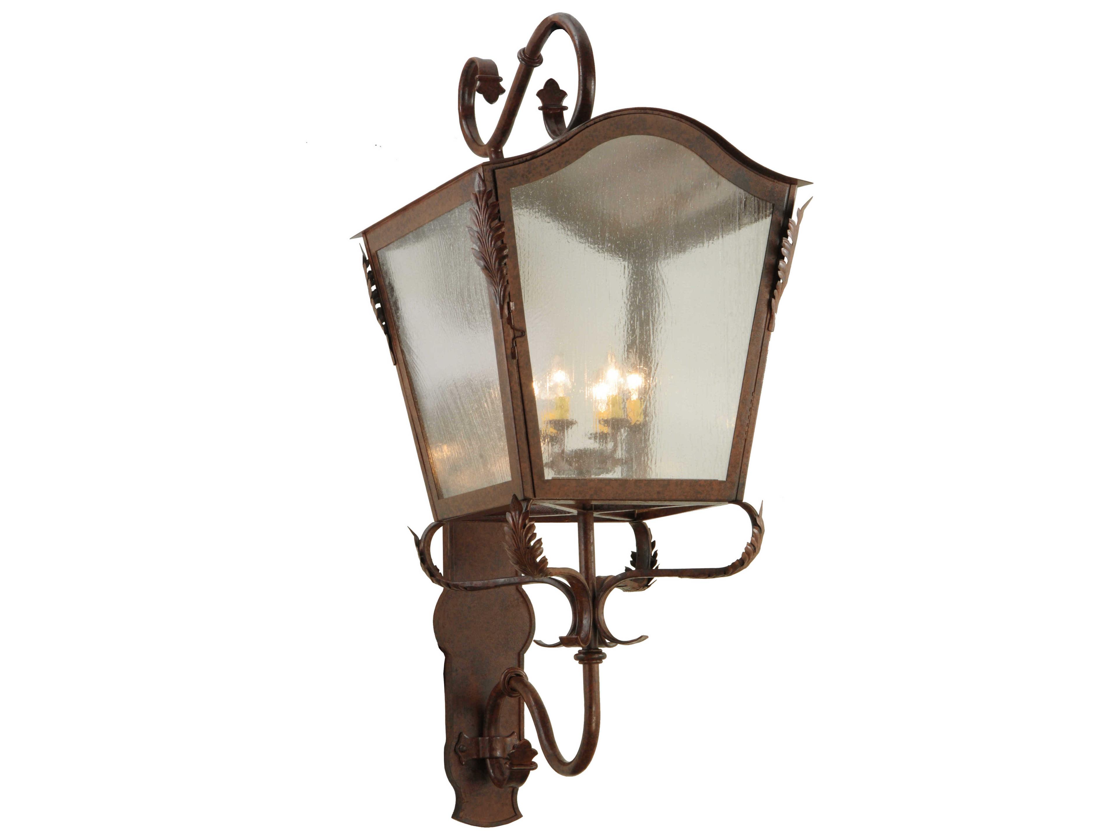 Rustic 6-Light Red Glass Wall Sconce