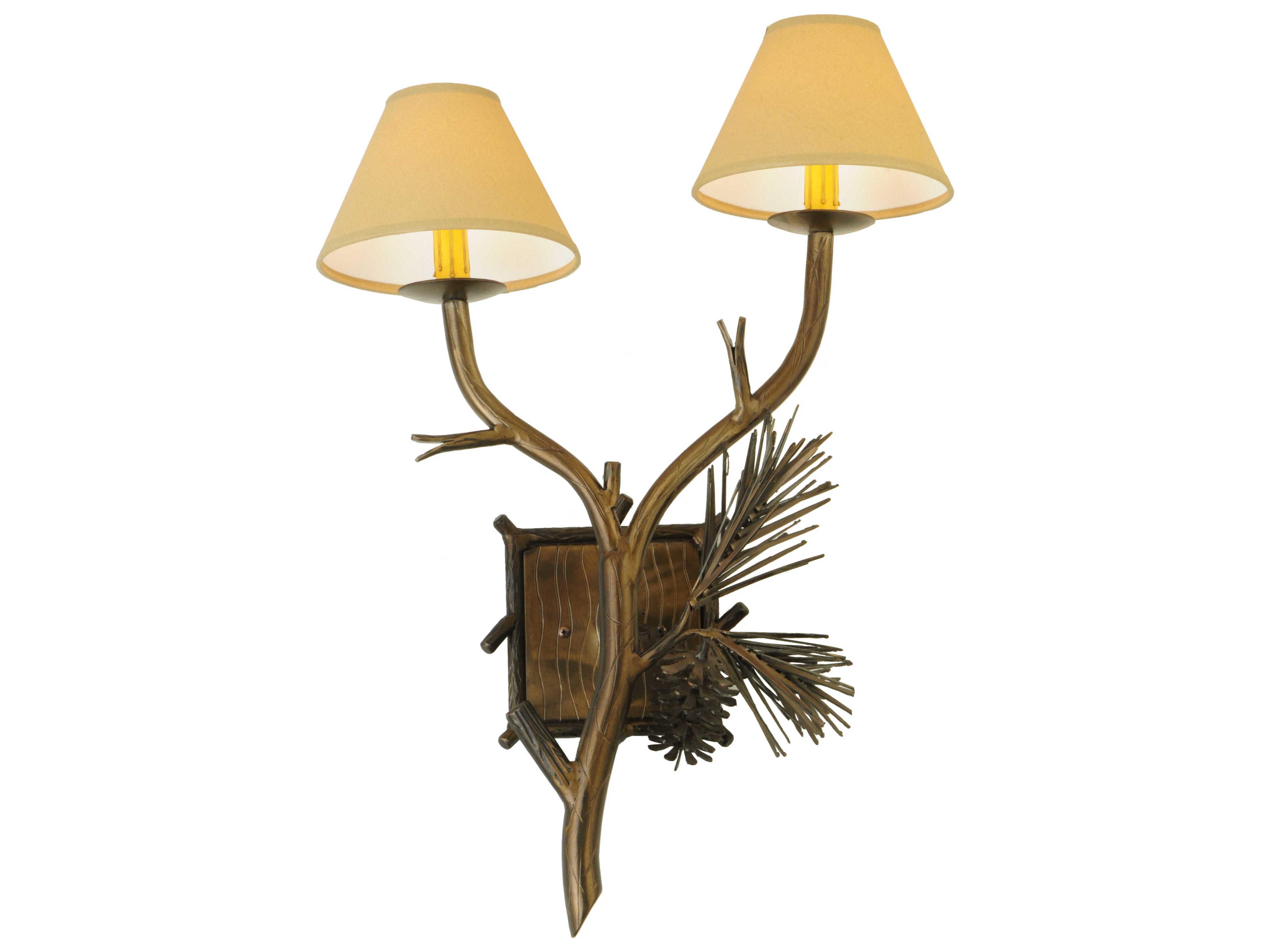 Rustic 2-Light Copper Wall Sconce