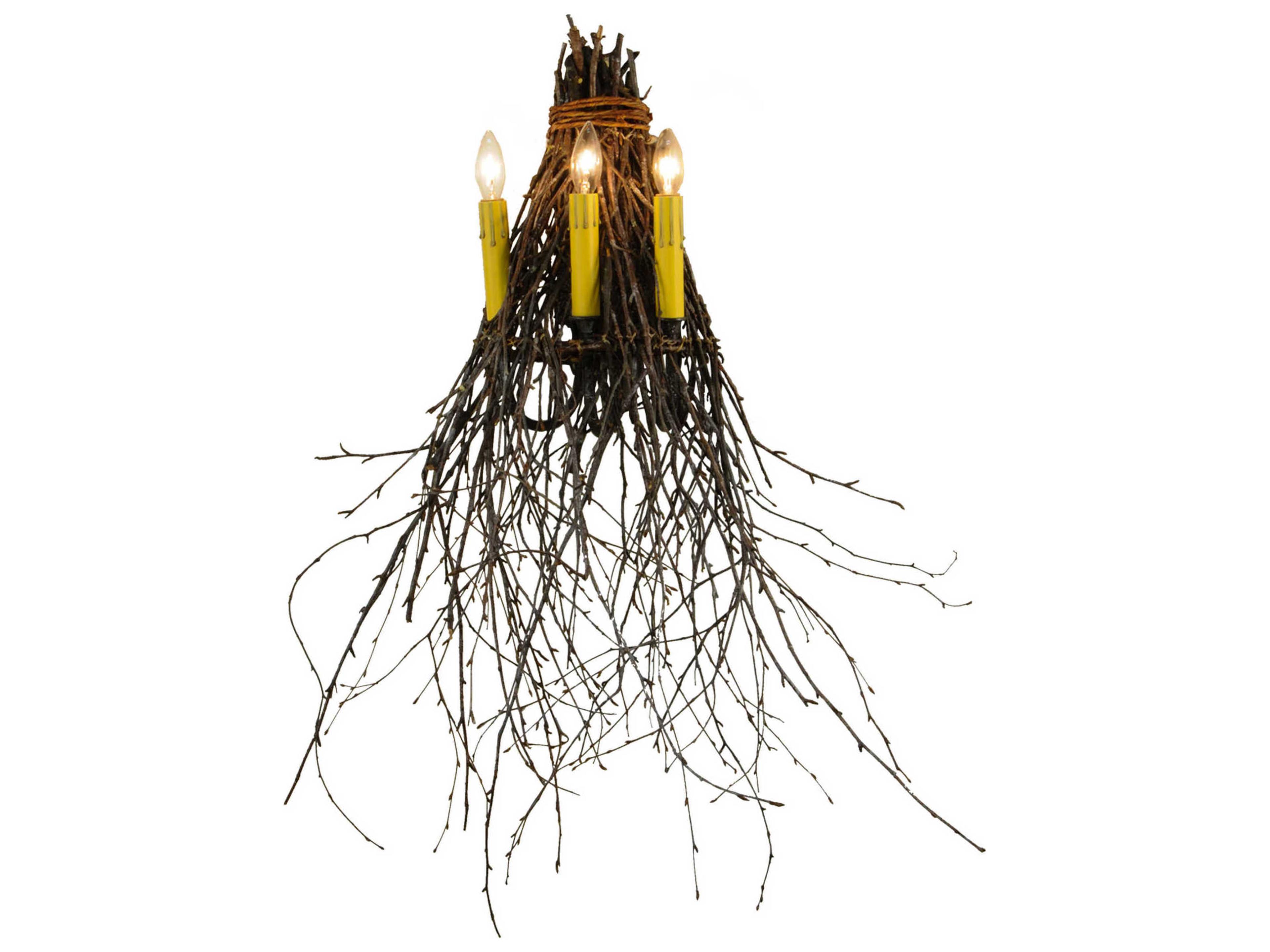 Twigs 3-Light Bronze Wall Sconce