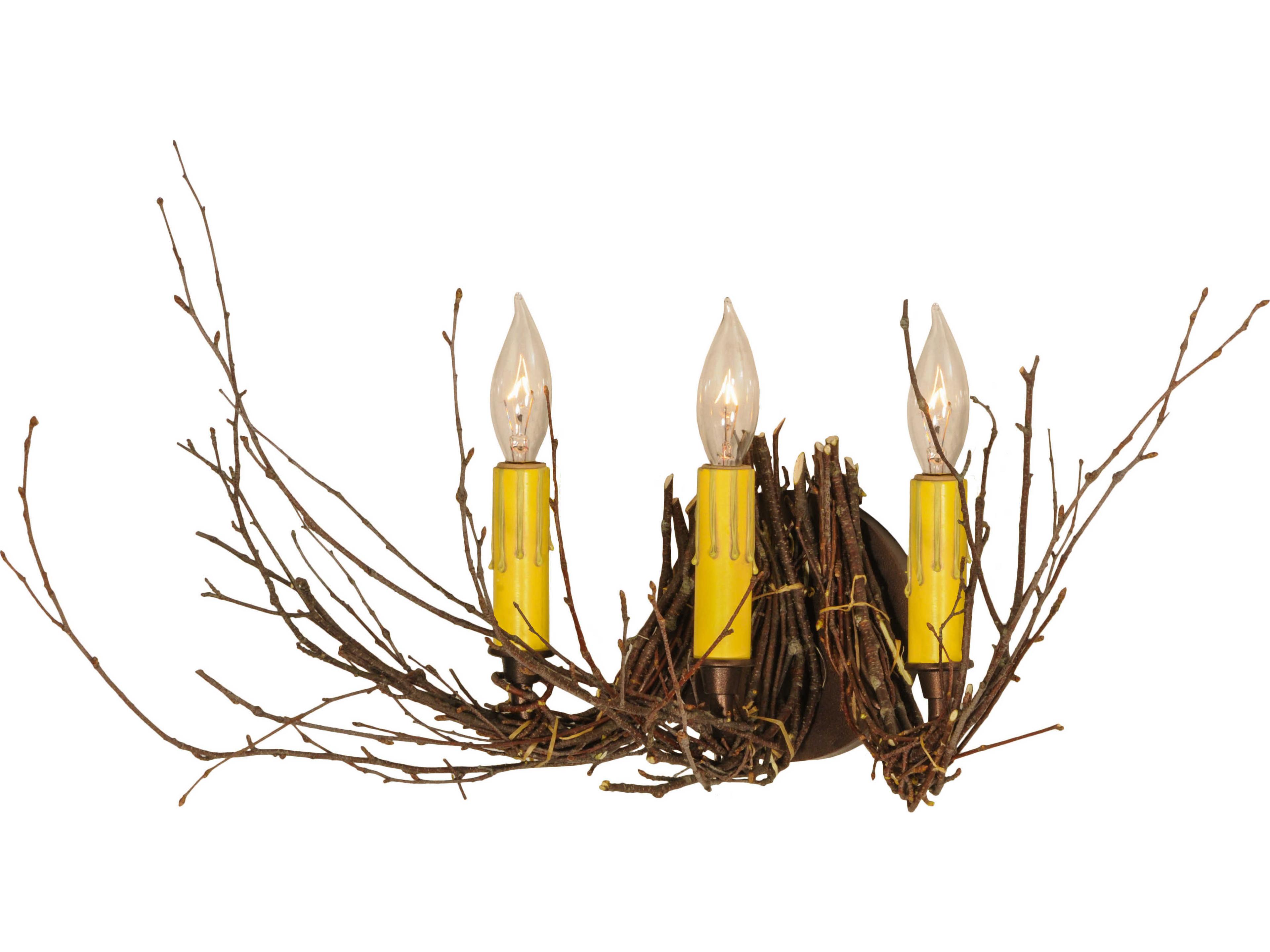 Twigs 3-Light Bronze Wall Sconce
