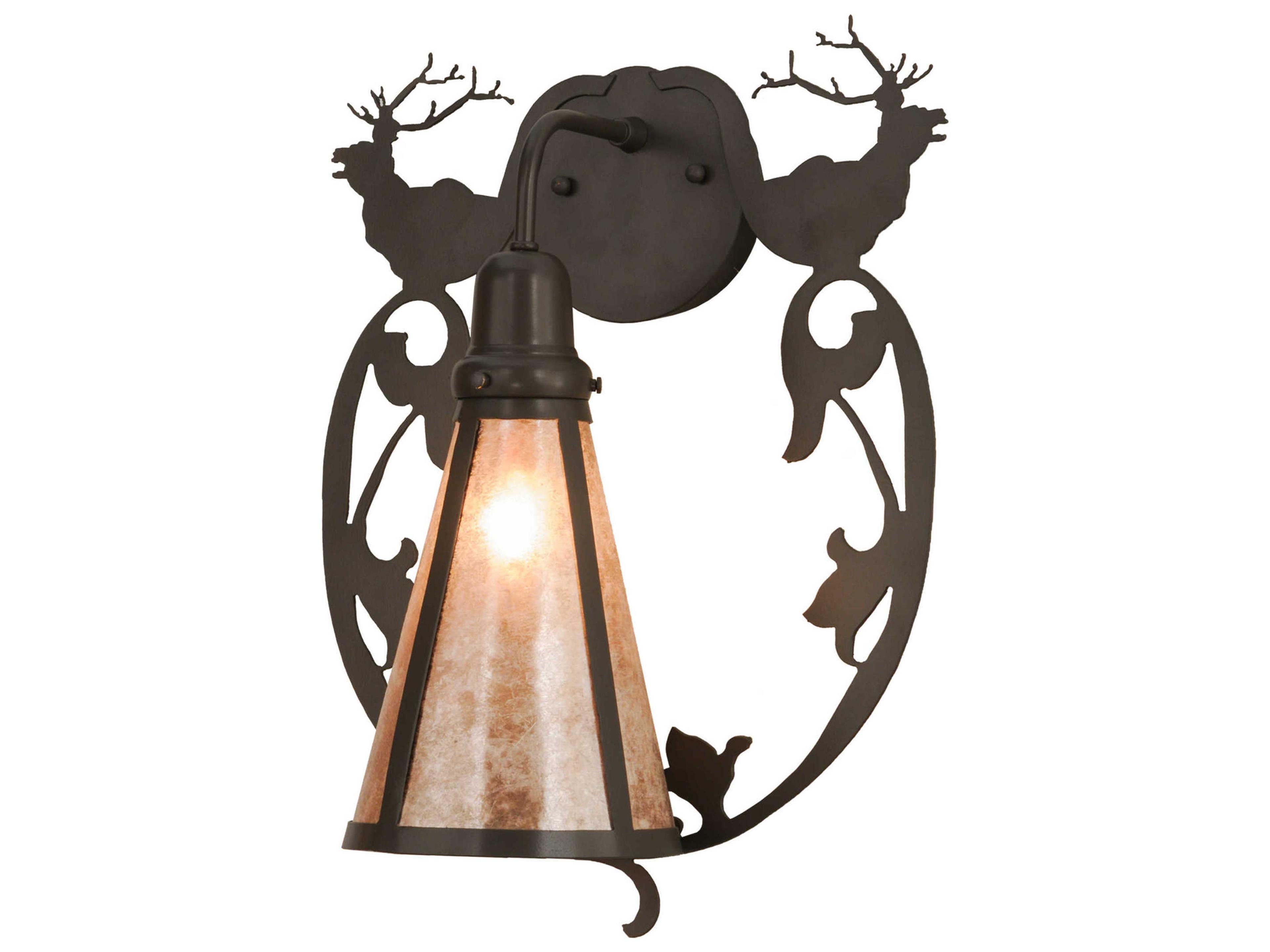 Rustic 1-Light Bronze Wall Sconce