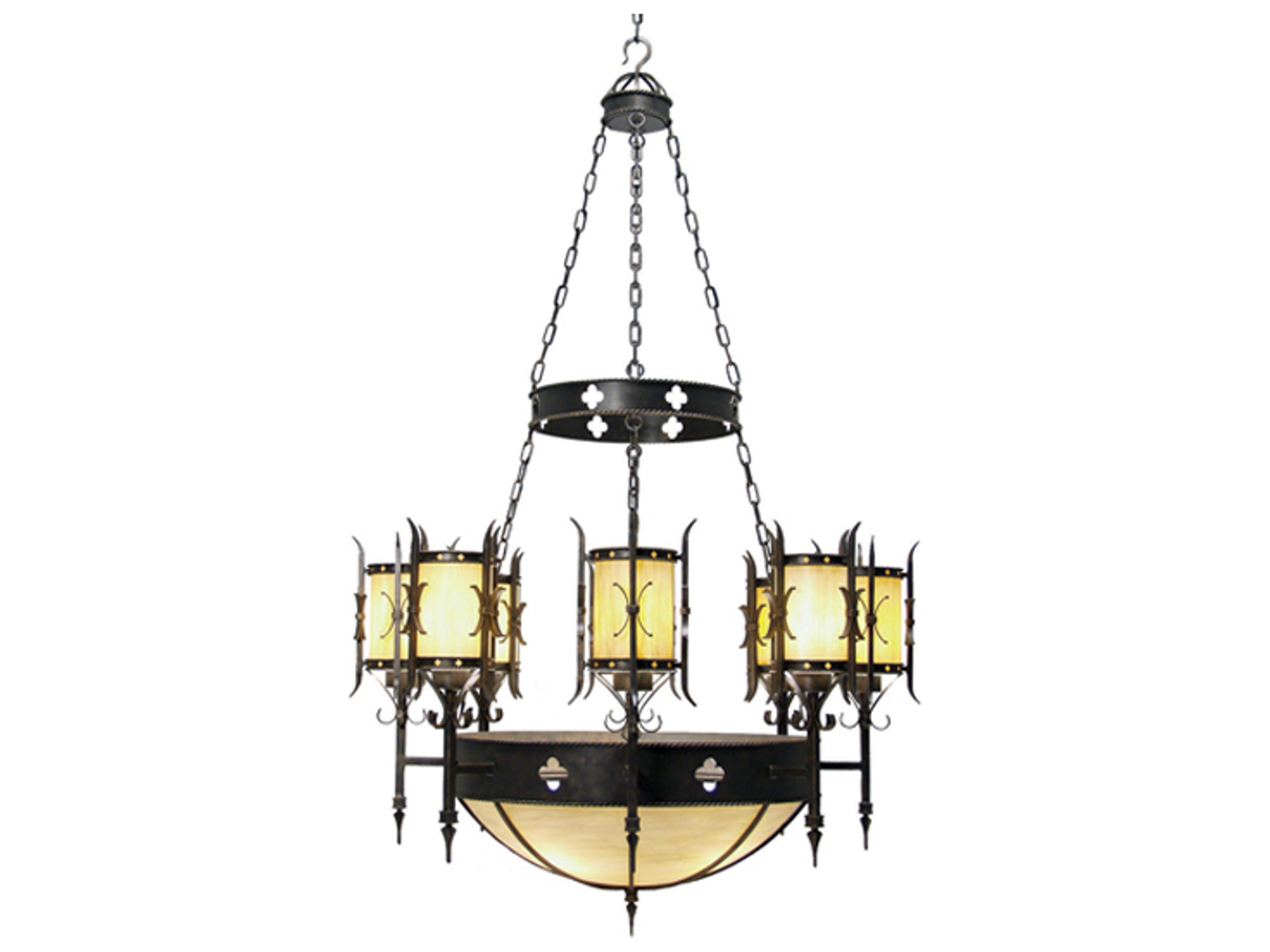 Sabrina 12-Light Cajun Spice Brown Cylinder Round Chandelier