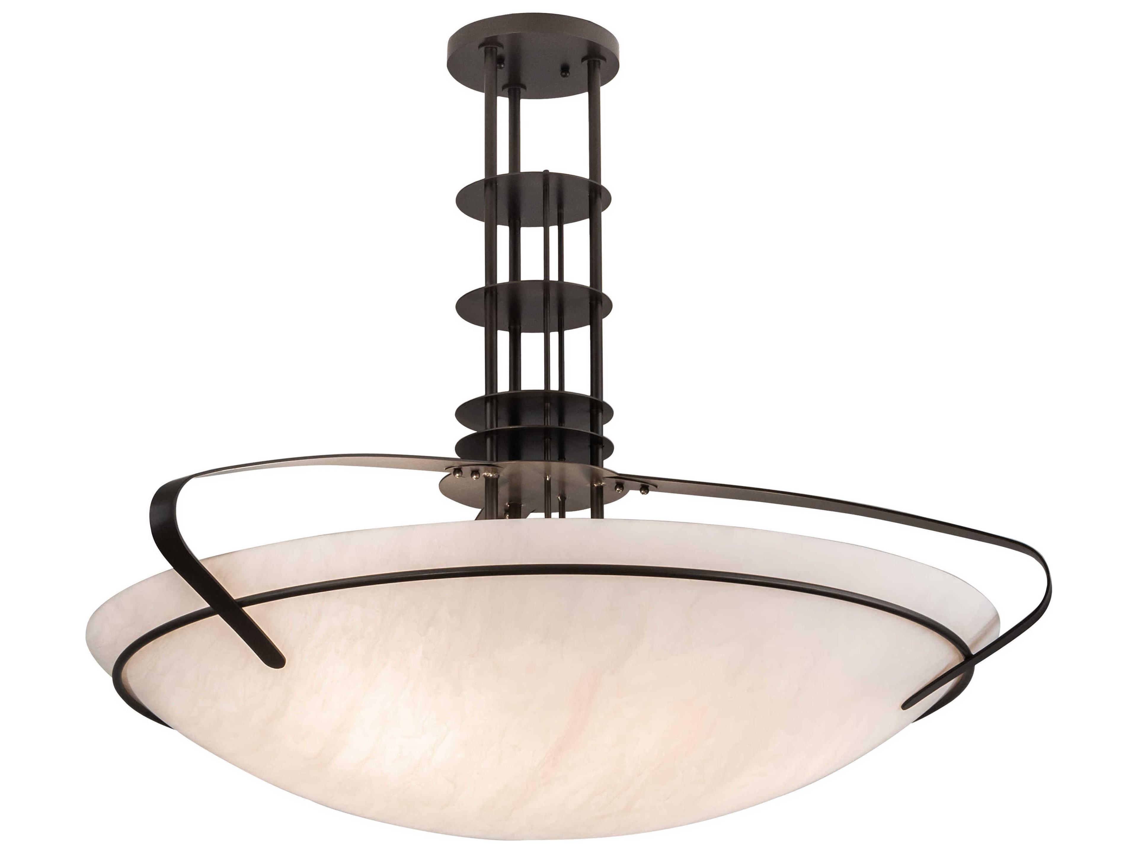 Sadie 6-Light Bronze White Bowl Pendant