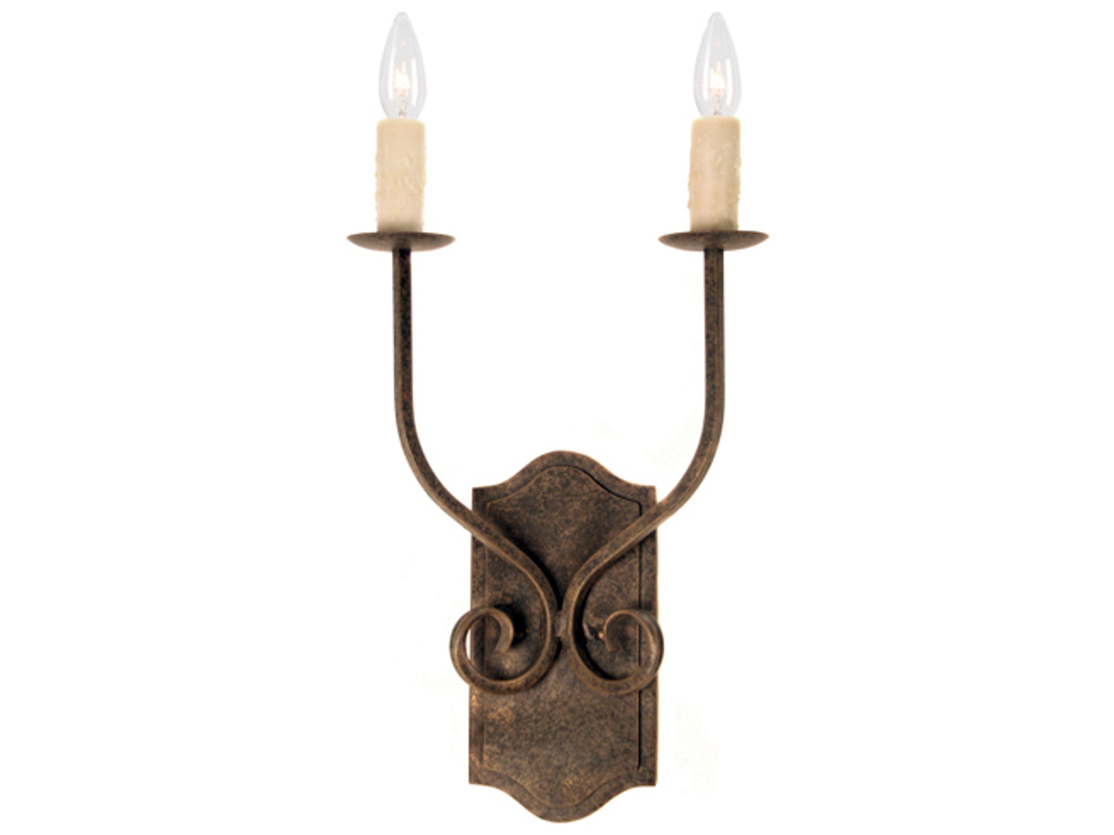 Samuel 2-Light Antiquity Brown Wall Sconce