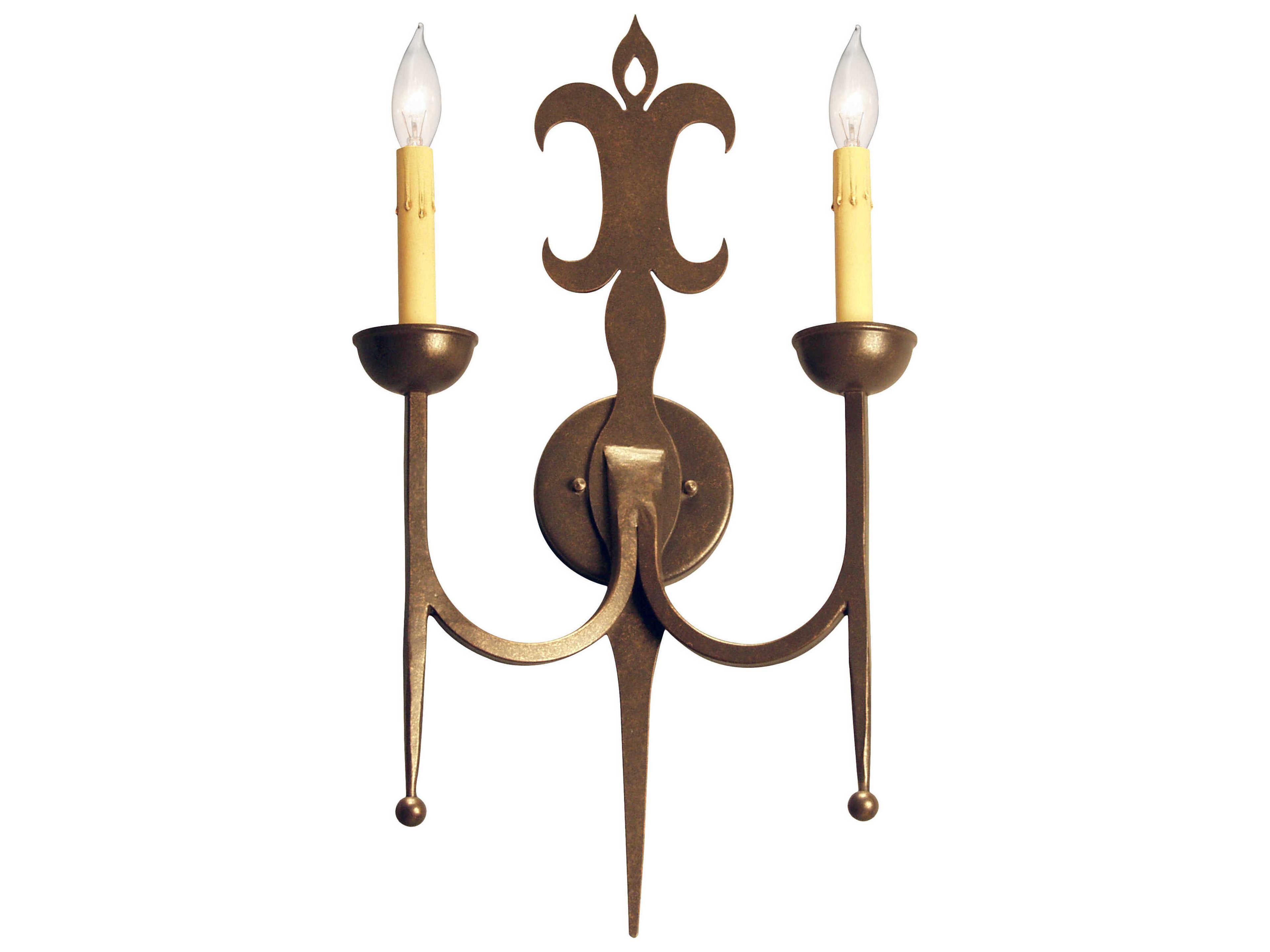 San Simone 2-Light Gilded Tobacco Gold Wall Sconce