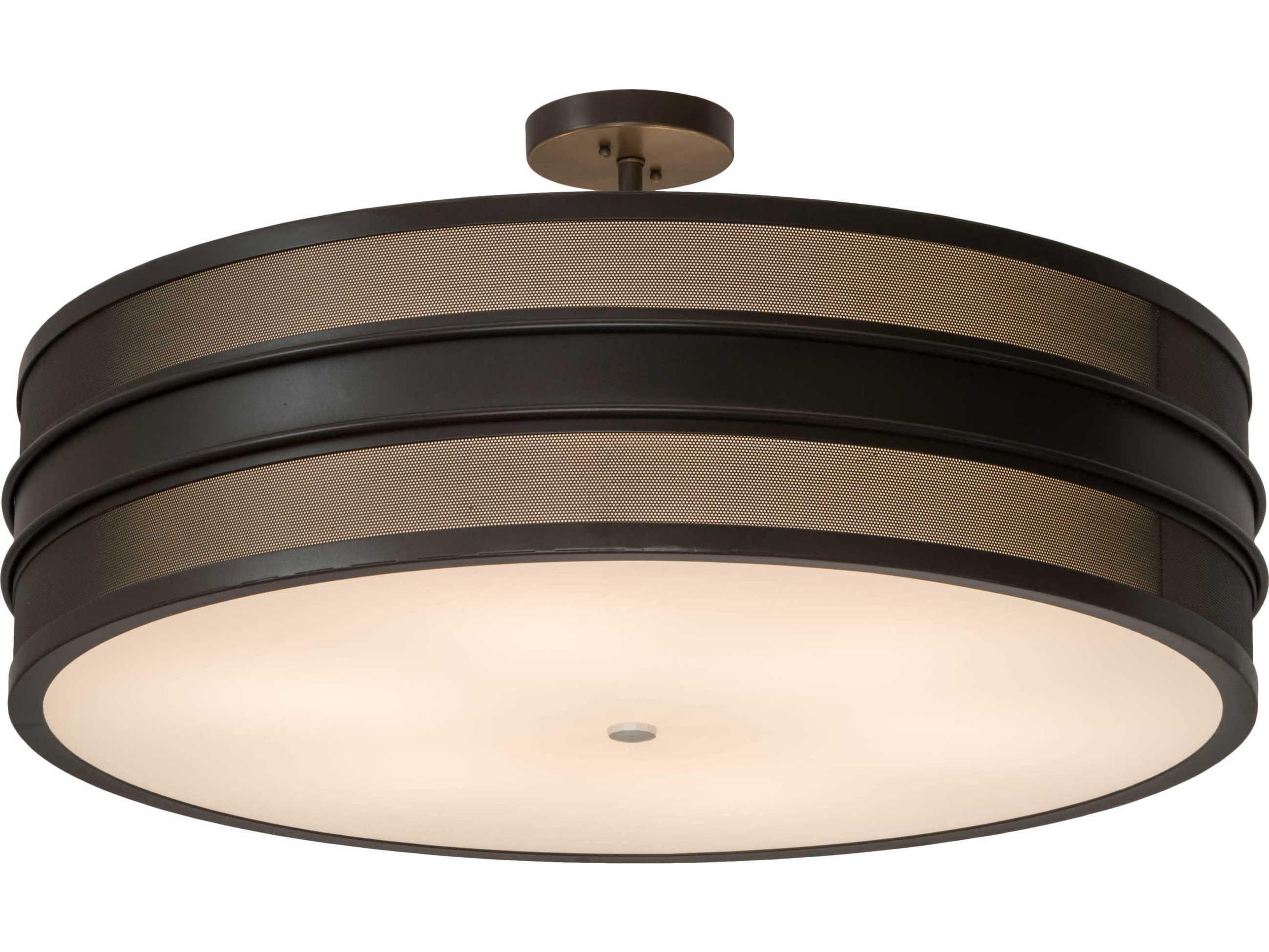 6-Light Bronze Glass Semi Flush Mount