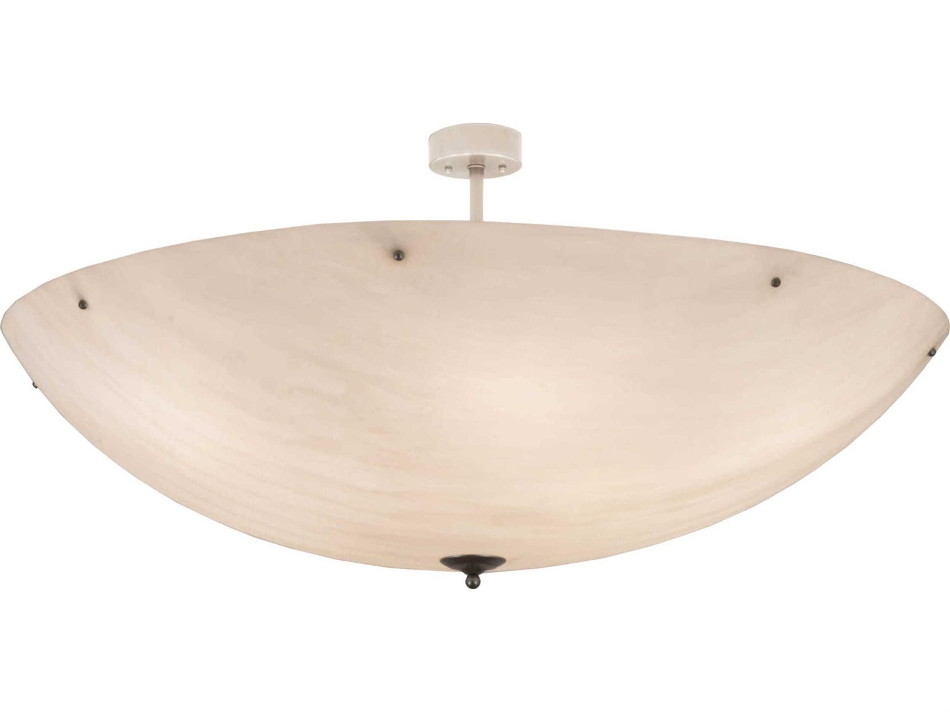 12-Light Nickel Bowl Semi Flush Mount