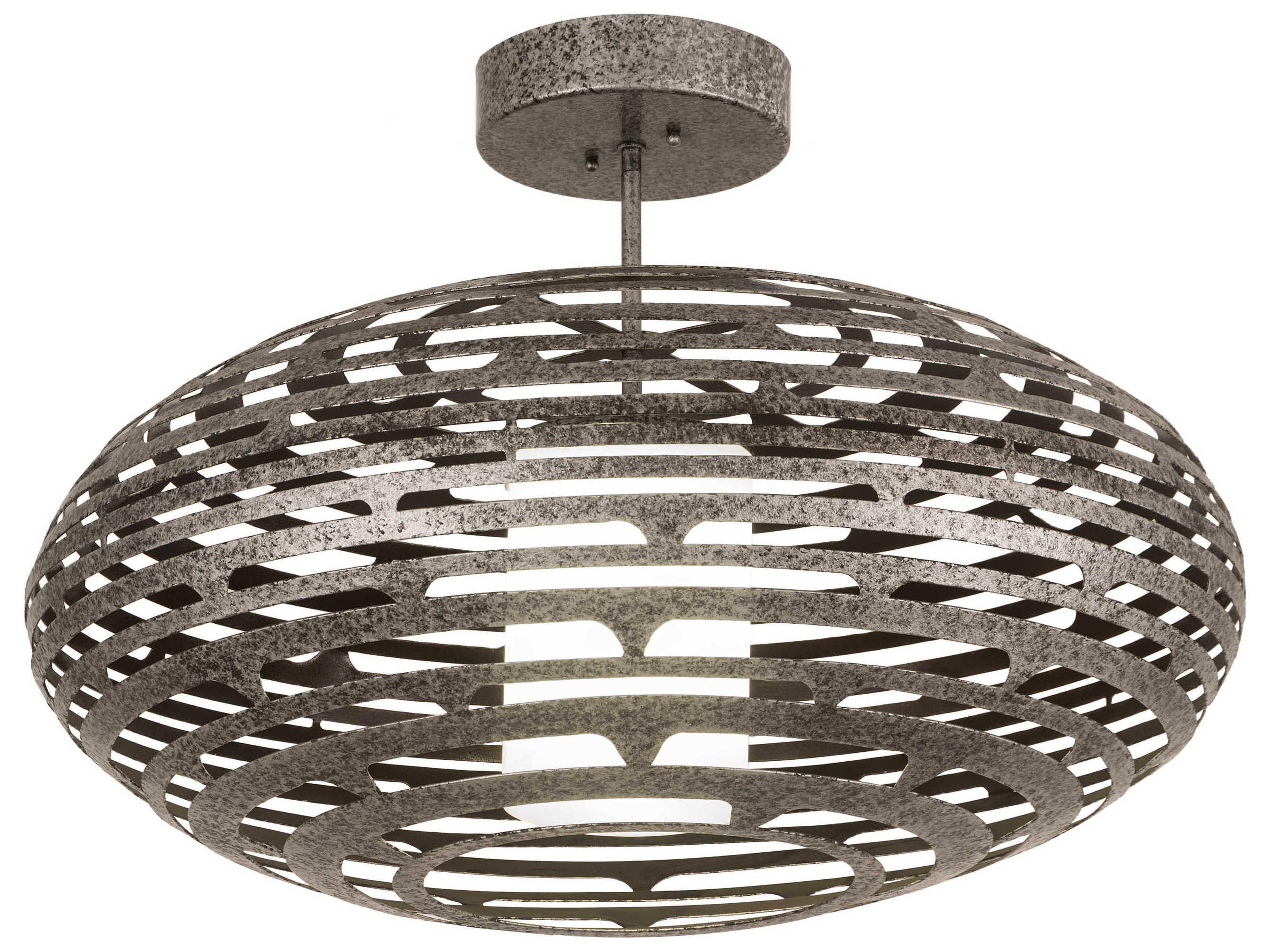 Led Copper Glass Cylinder Semi Flush Mount