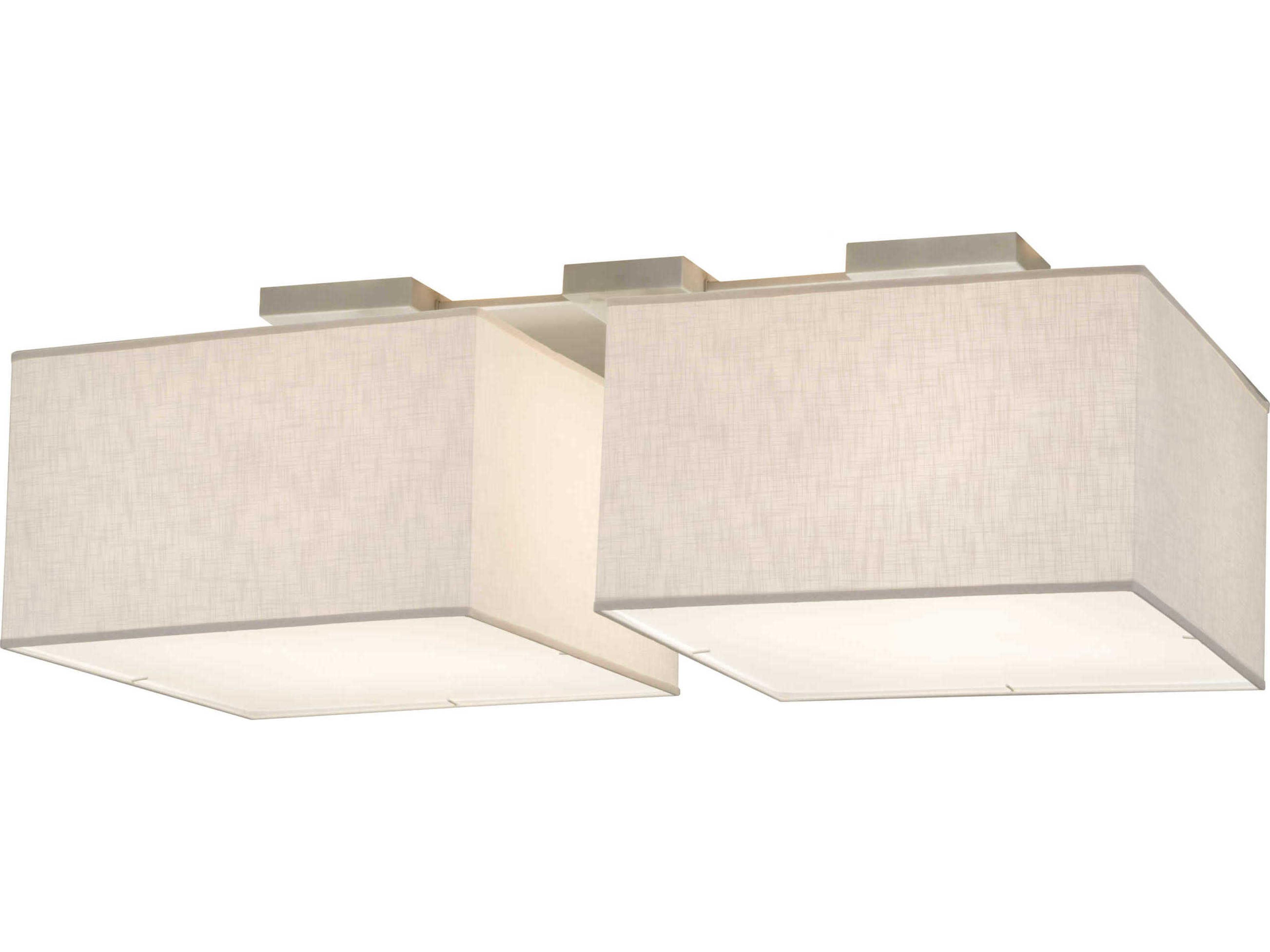 8-Light Off White Glass Geometric Semi Flush Mount