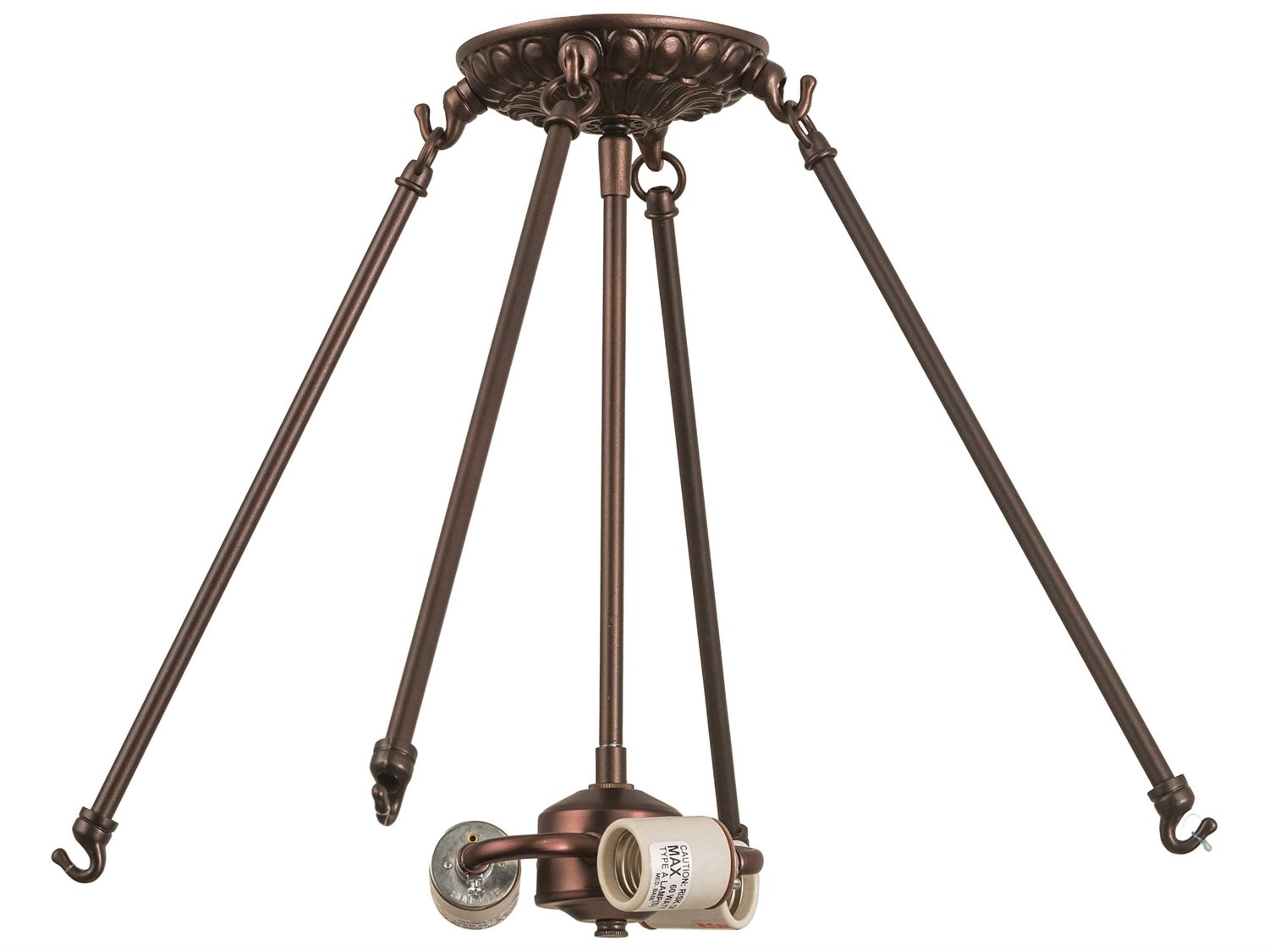 Meyda 3-Light Mahogany Bronze Semi Flush Mount