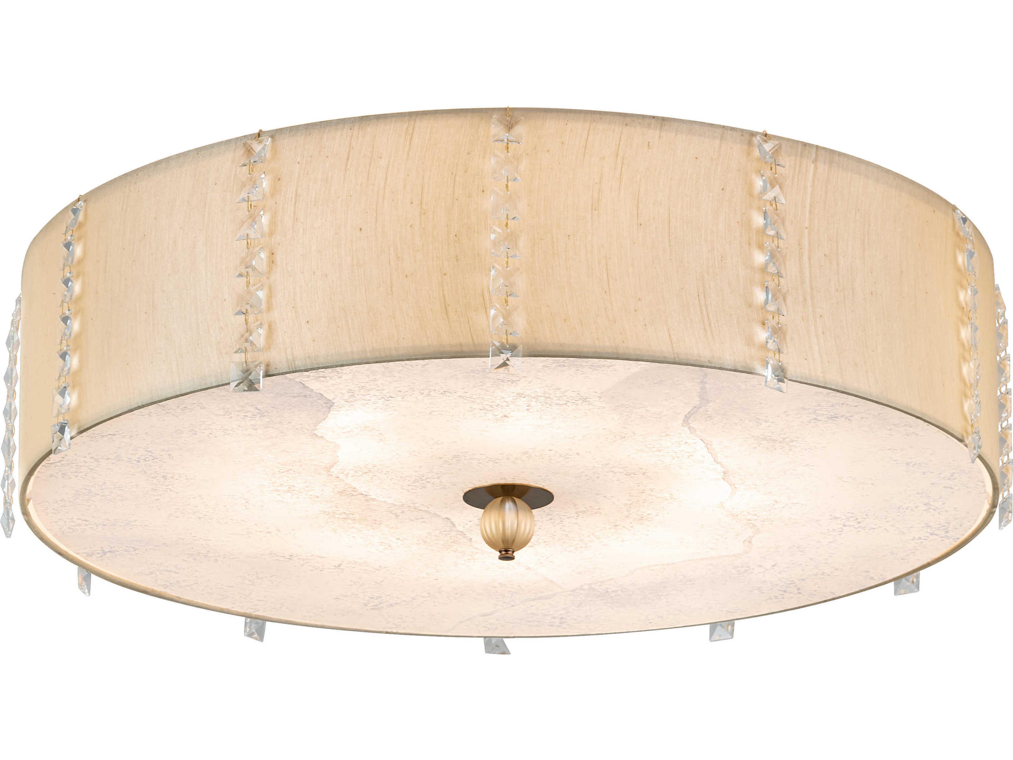8-Light Off White Drum Semi Flush Mount