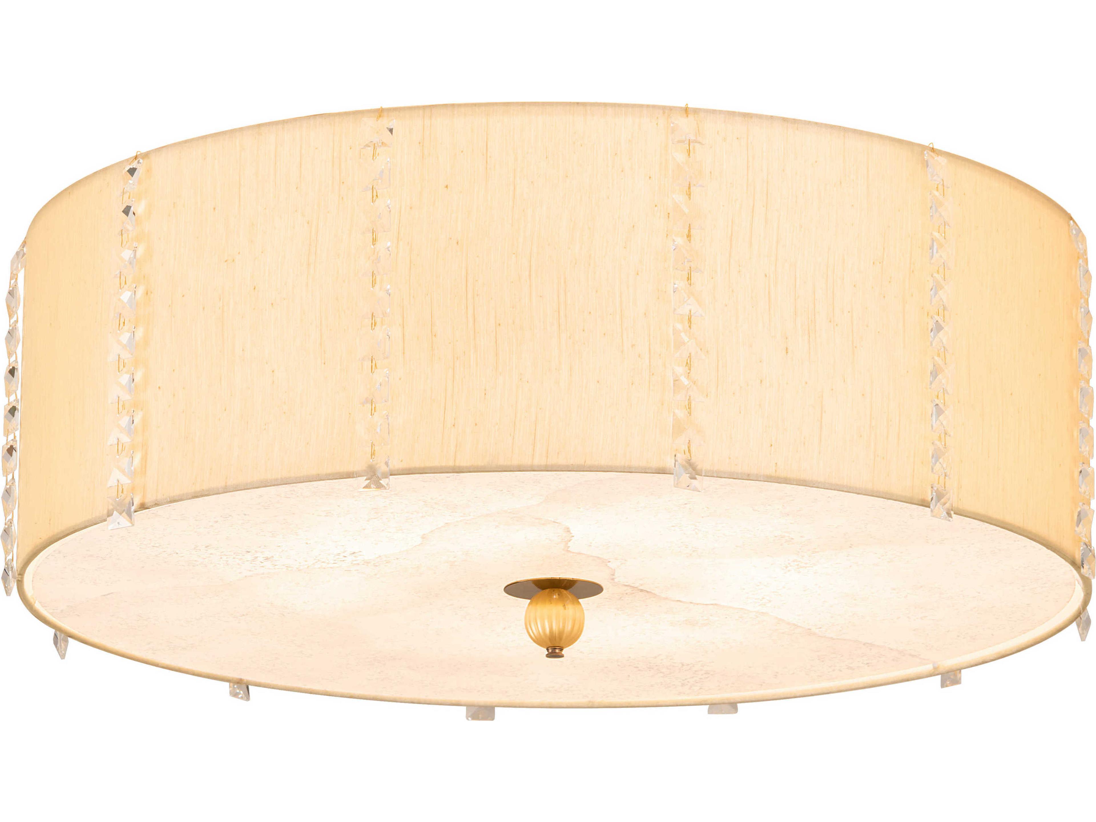 8-Light Off White Glass Drum Semi Flush Mount