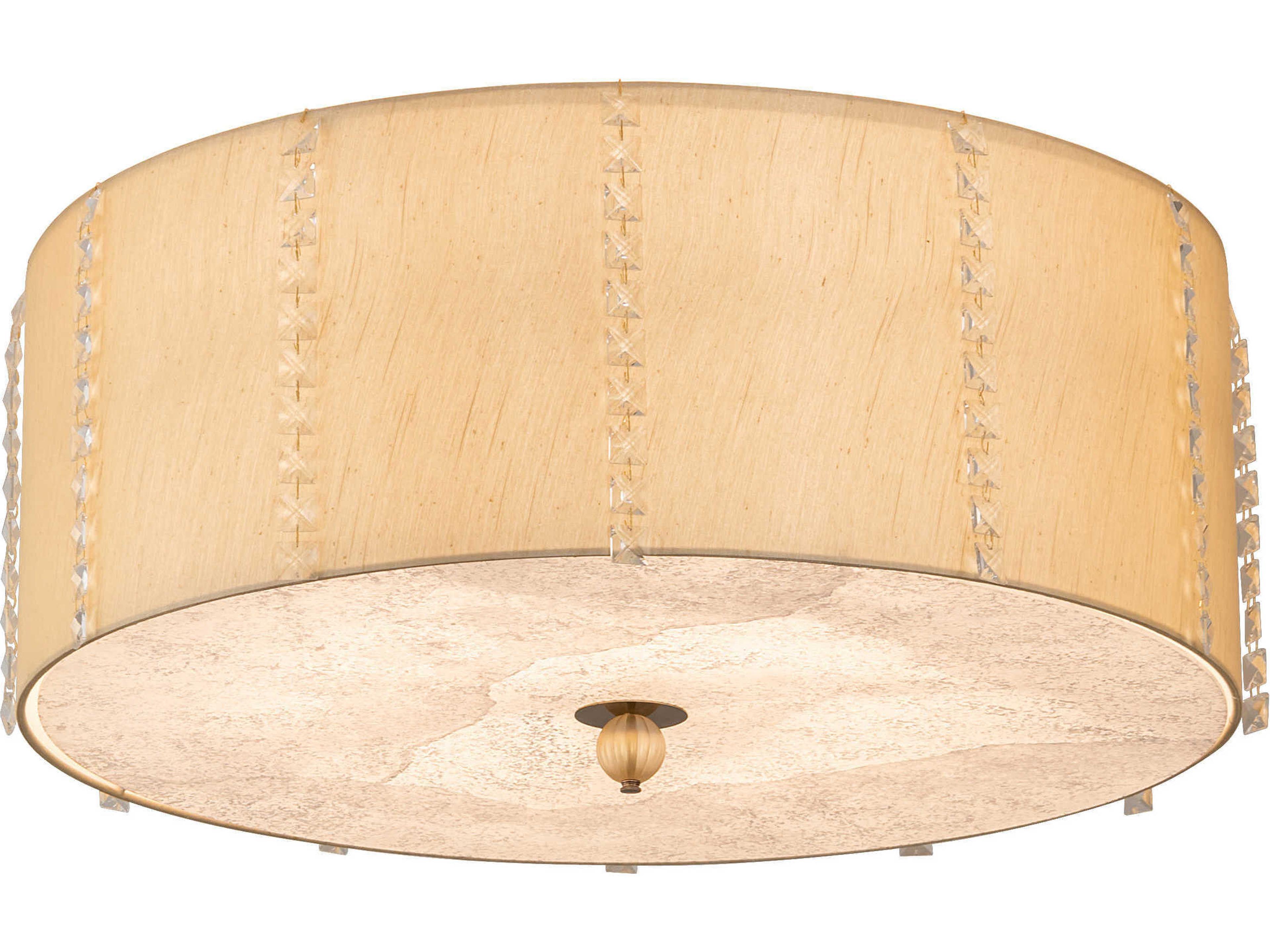 6-Light Off White Drum Semi Flush Mount