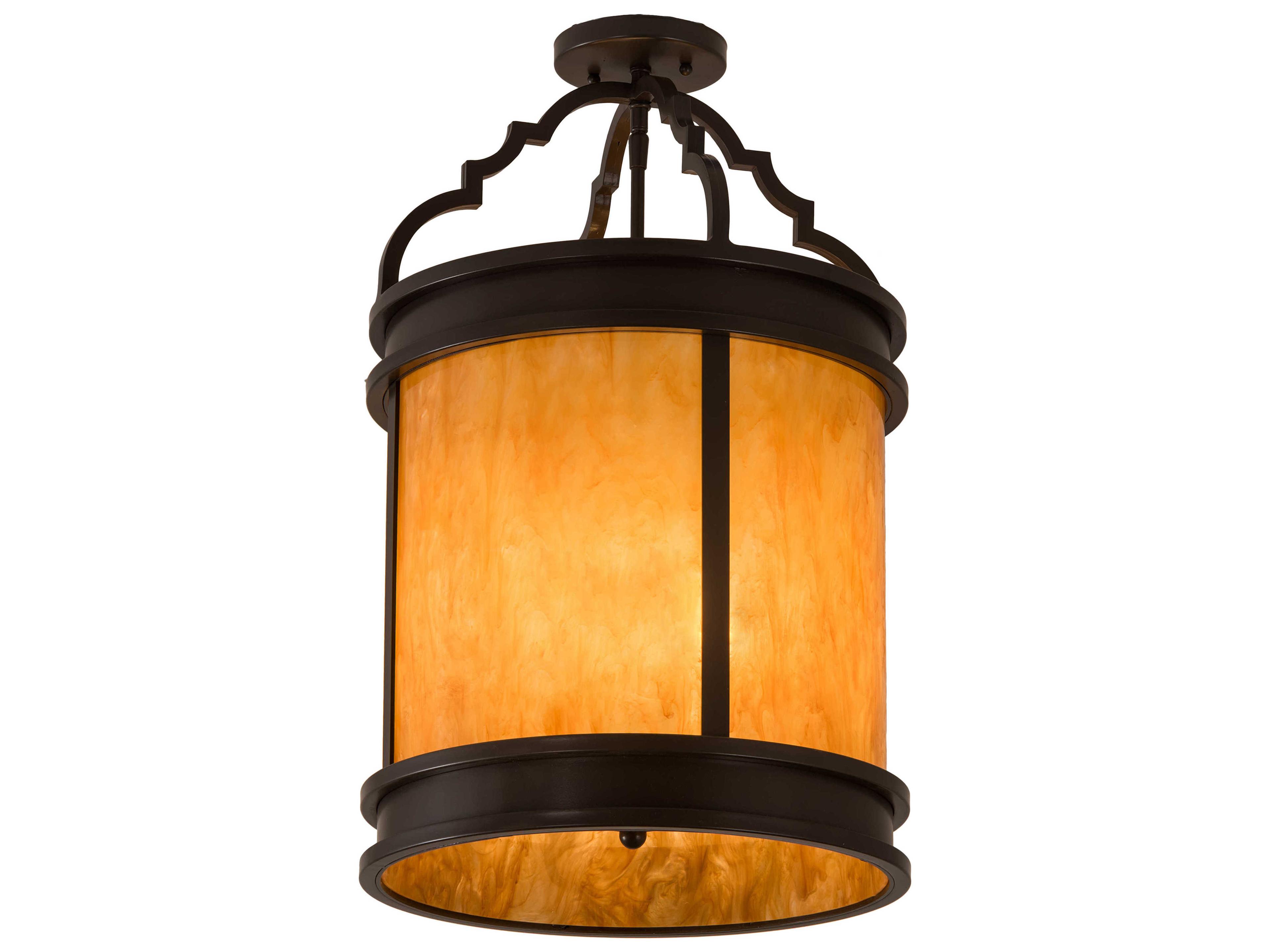 Wyant 4-Light Brown Cylinder Semi Flush Mount