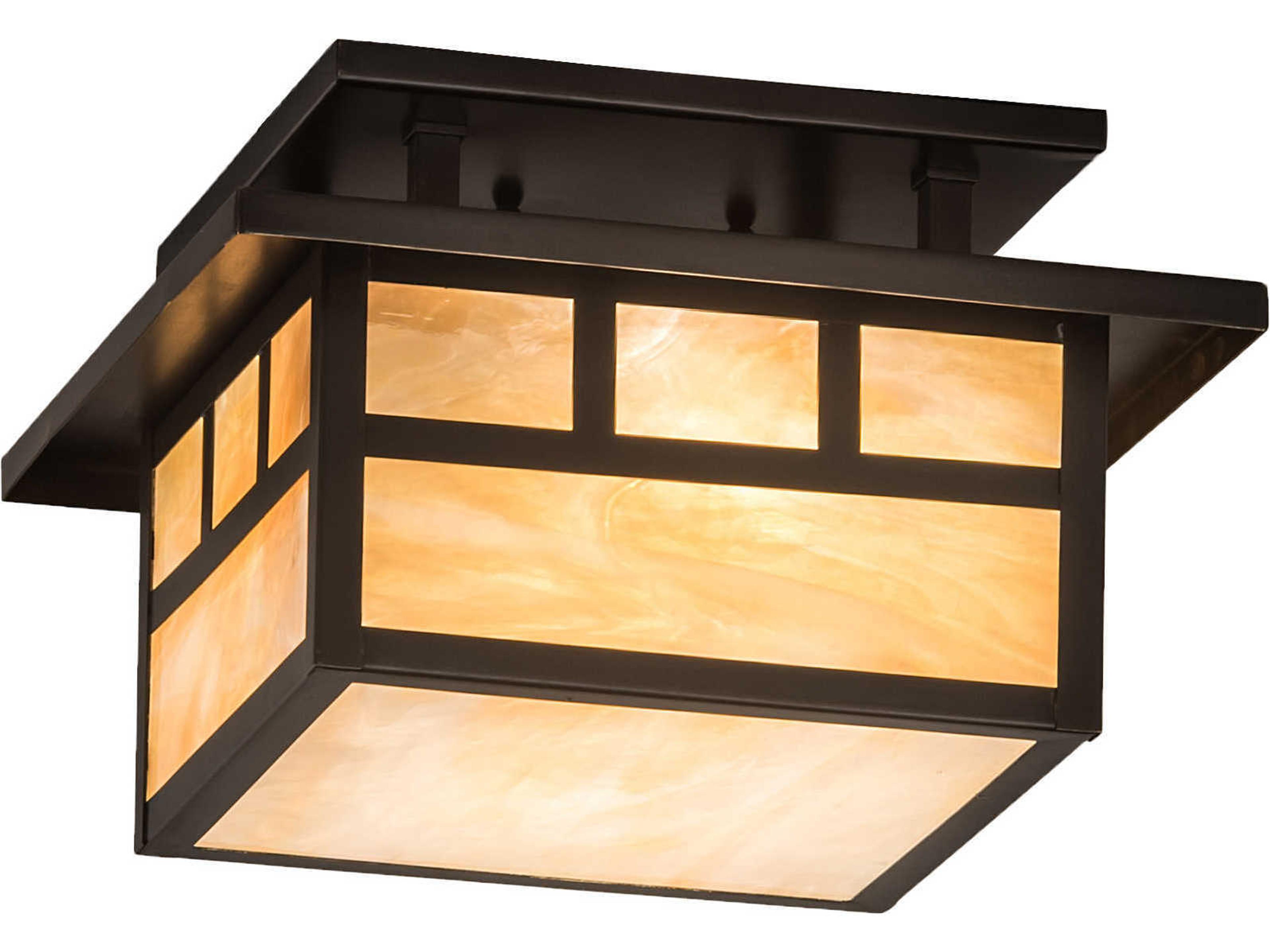 2-Light Brown Semi Flush Mount