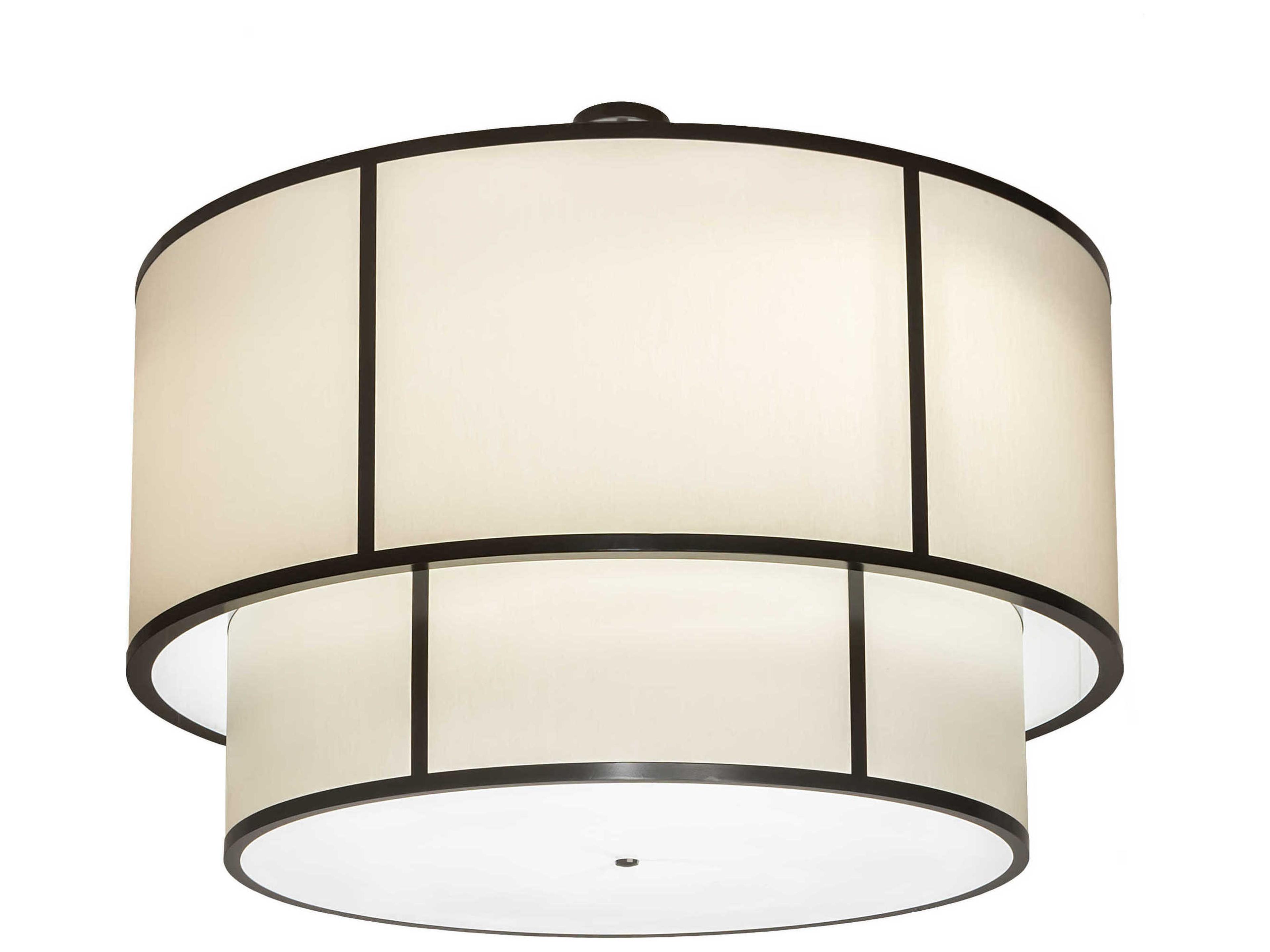 3-Light Bronze LED Drum Tiered Semi Flush Mount