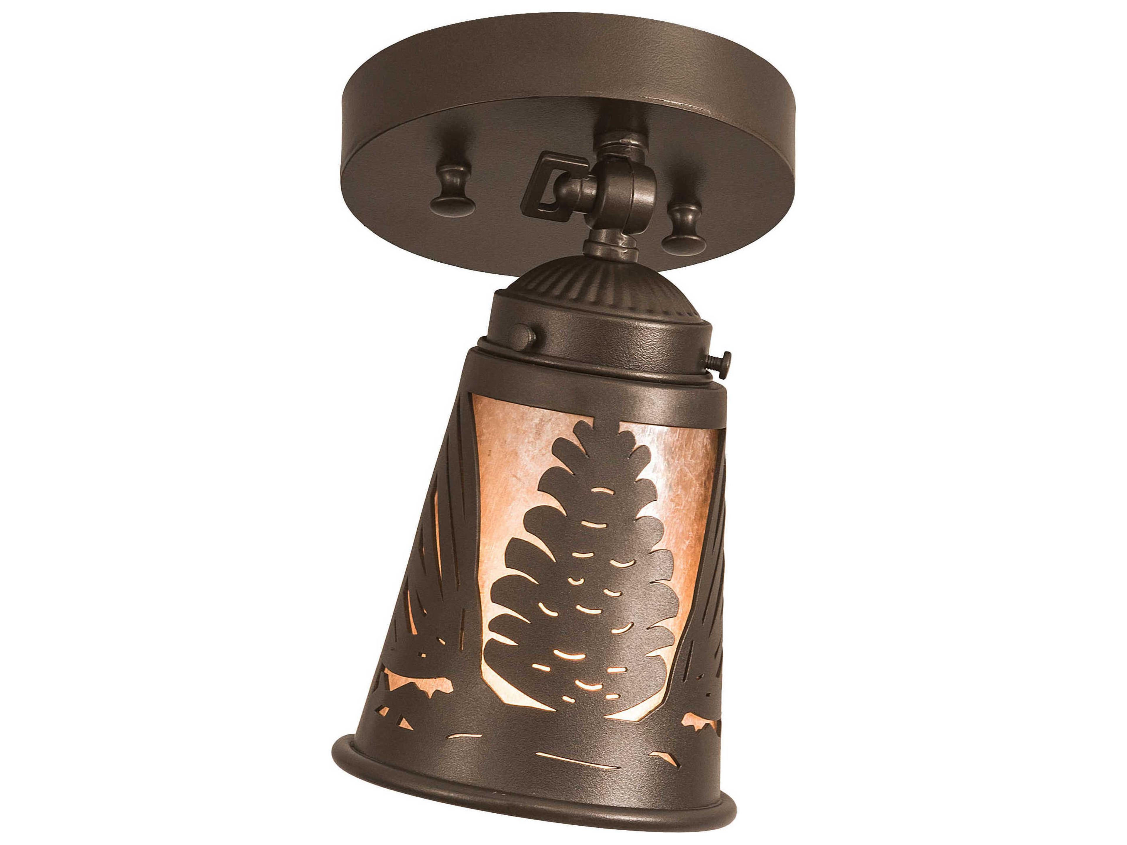 1-Light Bronze Bell Semi Flush Mount
