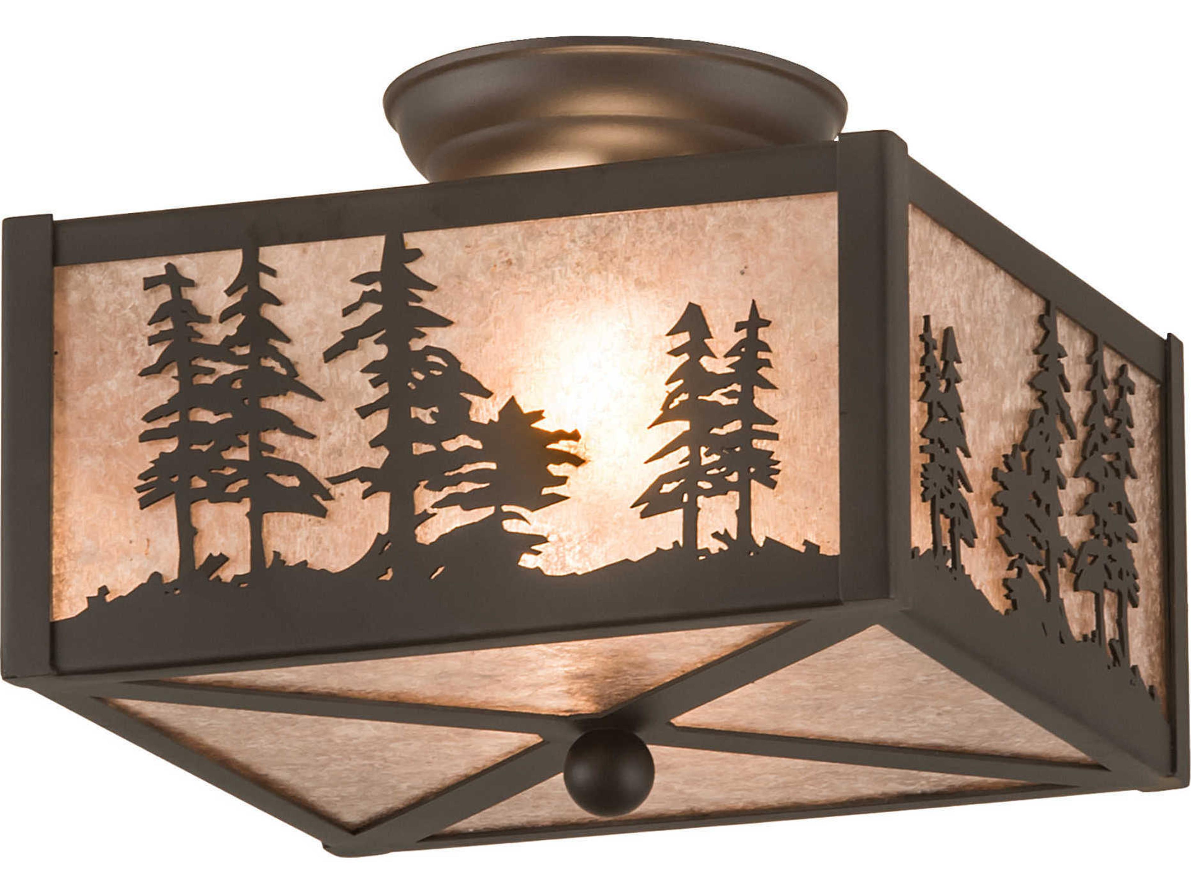 2-Light Bronze Semi Flush Mount