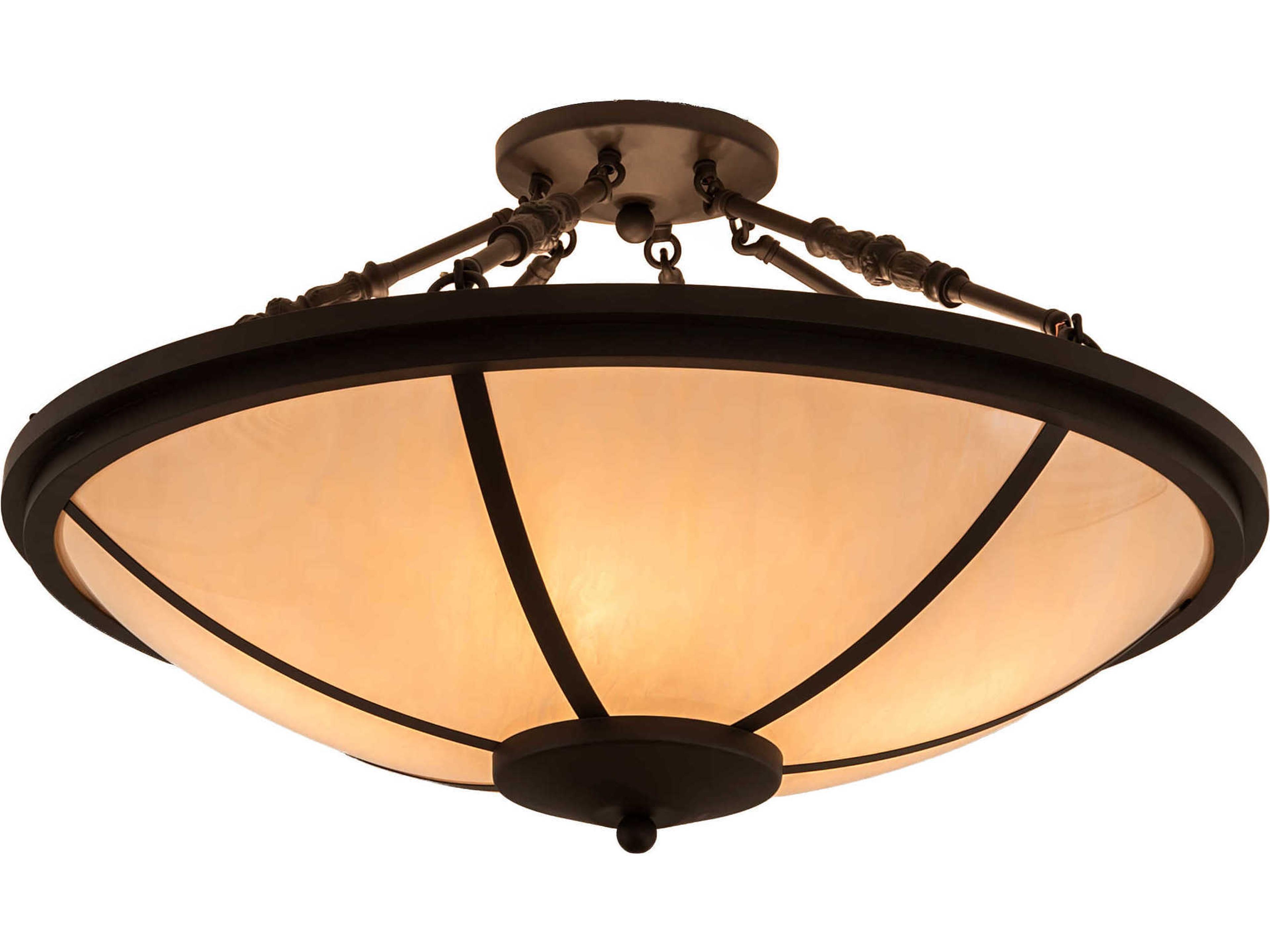 4-Light Bronze Bowl Semi Flush Mount