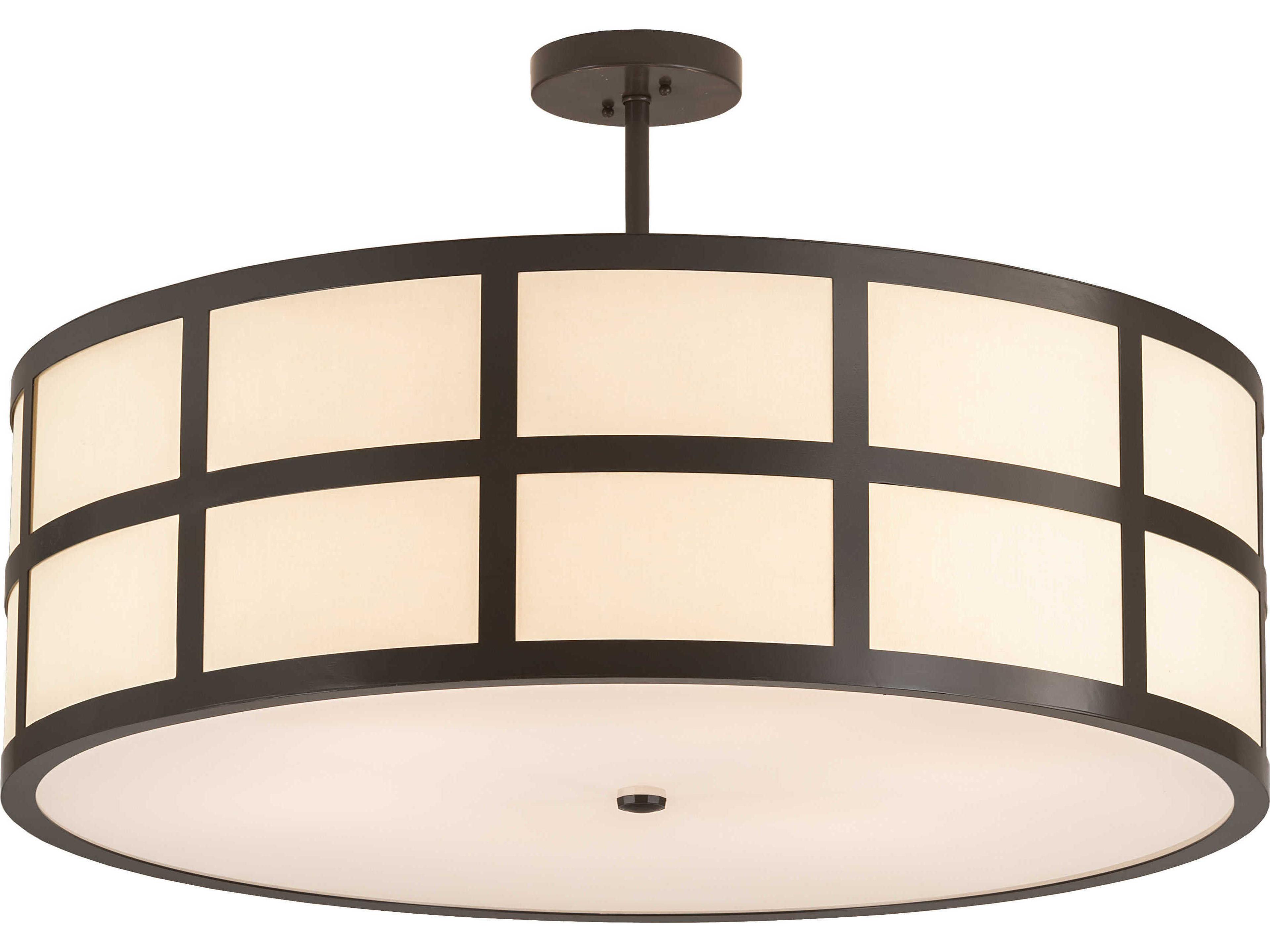 6-Light Bronze Drum Semi Flush Mount