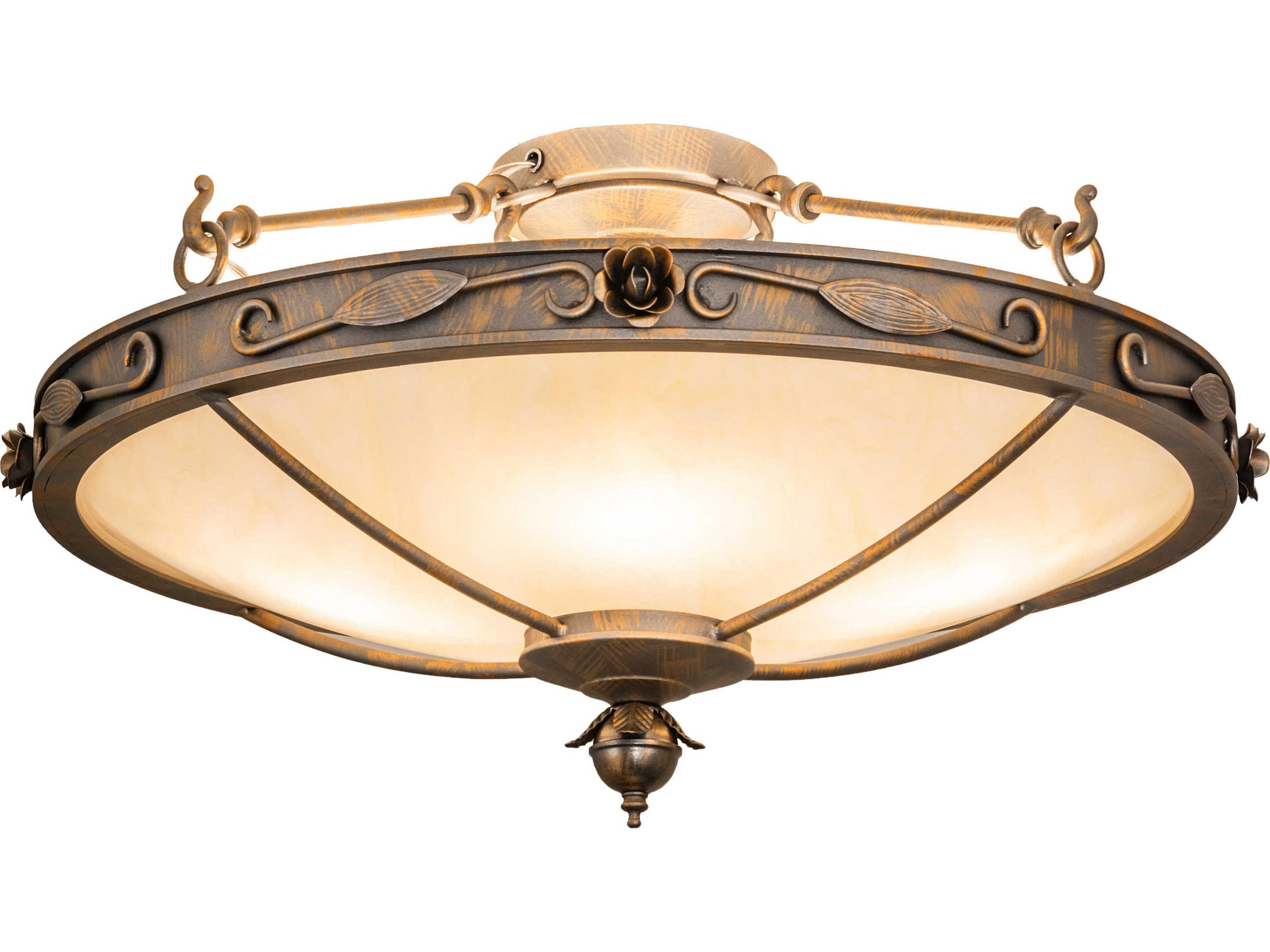 Arabesque 4-Light Bronze Bowl Semi Flush Mount