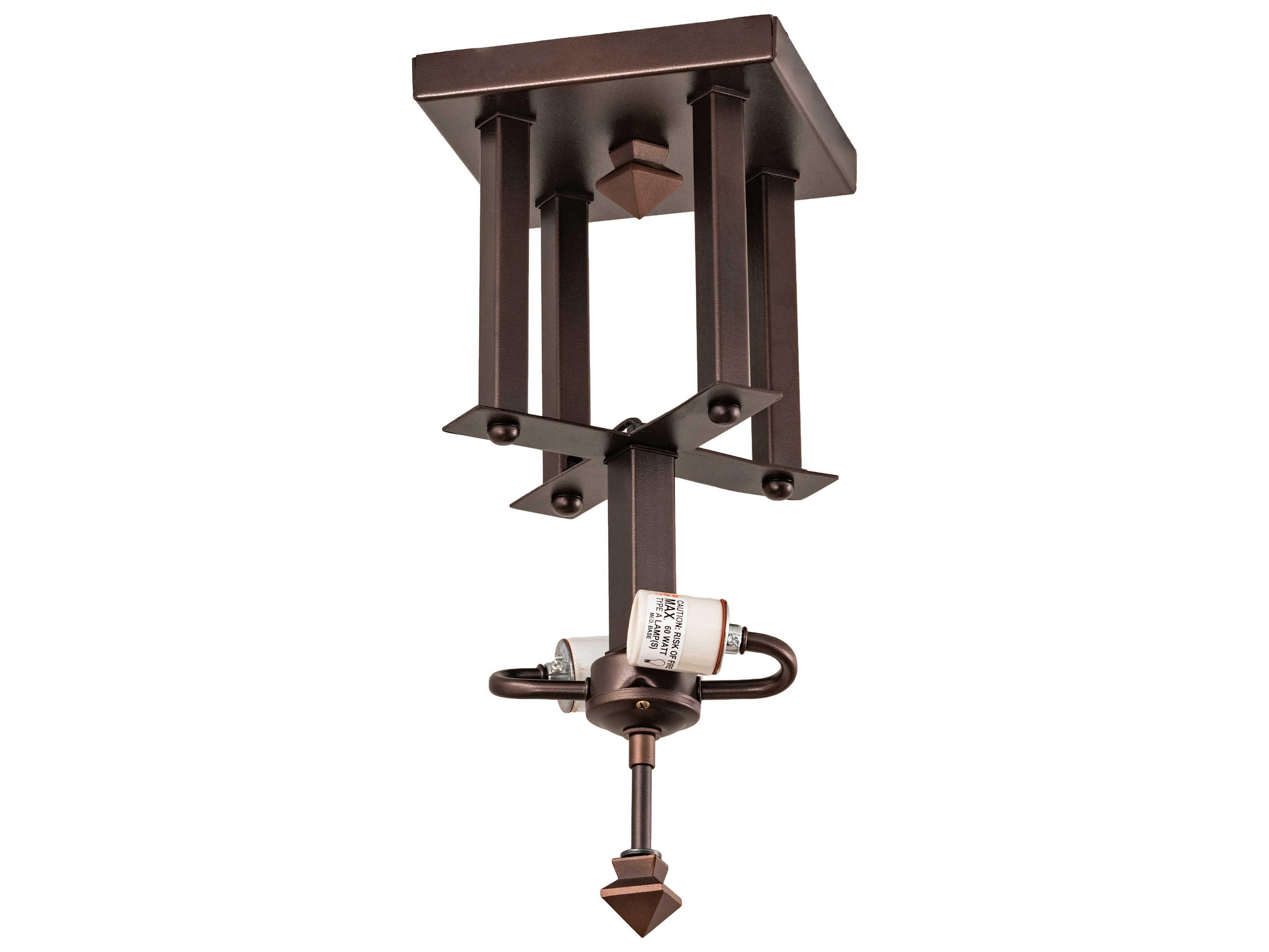 Arrowhead 2-Light Bronze Semi Flush Mount