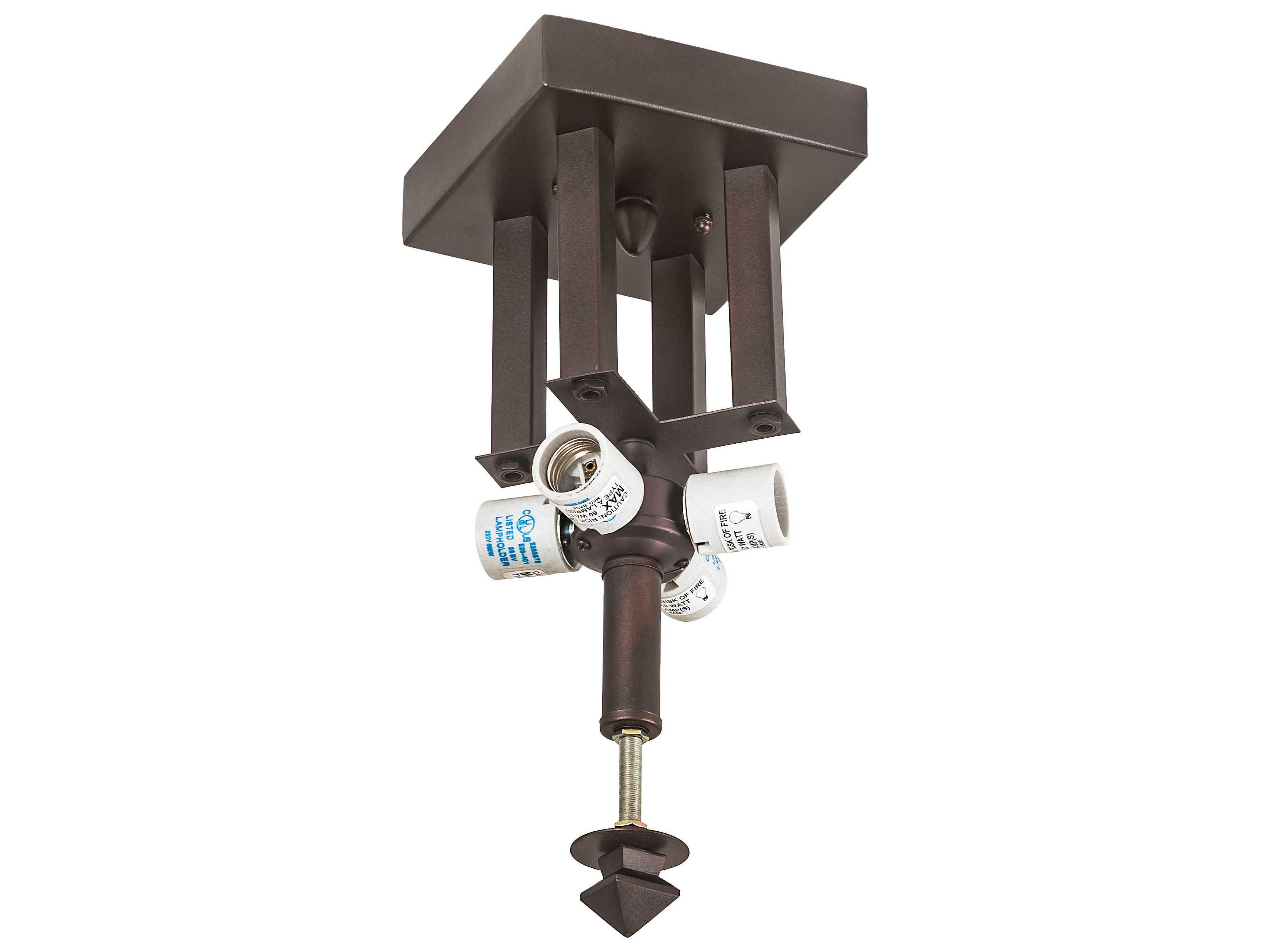 4-Light Mahogany Bronze Semi Flush Mount
