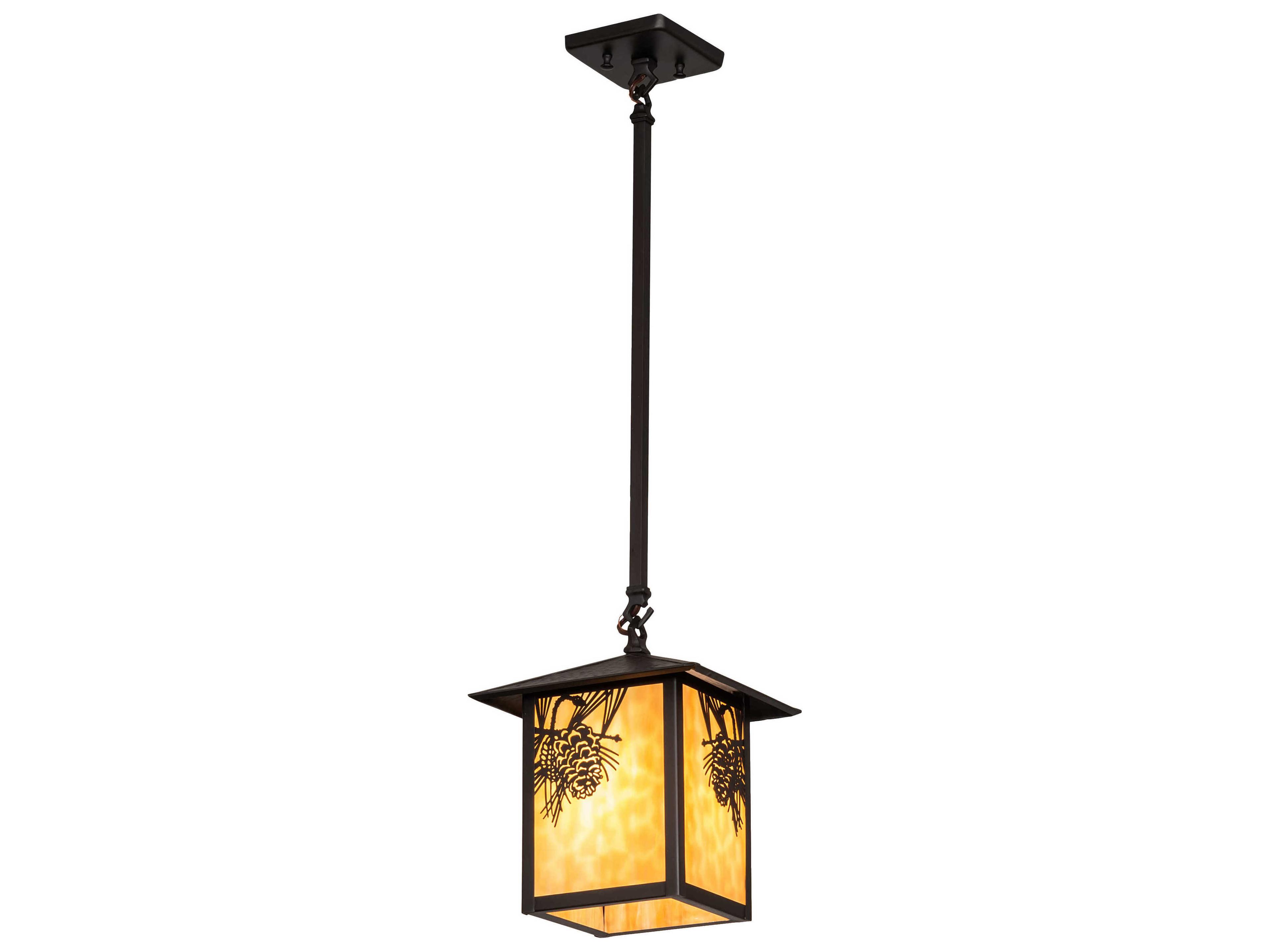 Seneca Winter Pine 1 - Light Glass Outdoor Hanging Light