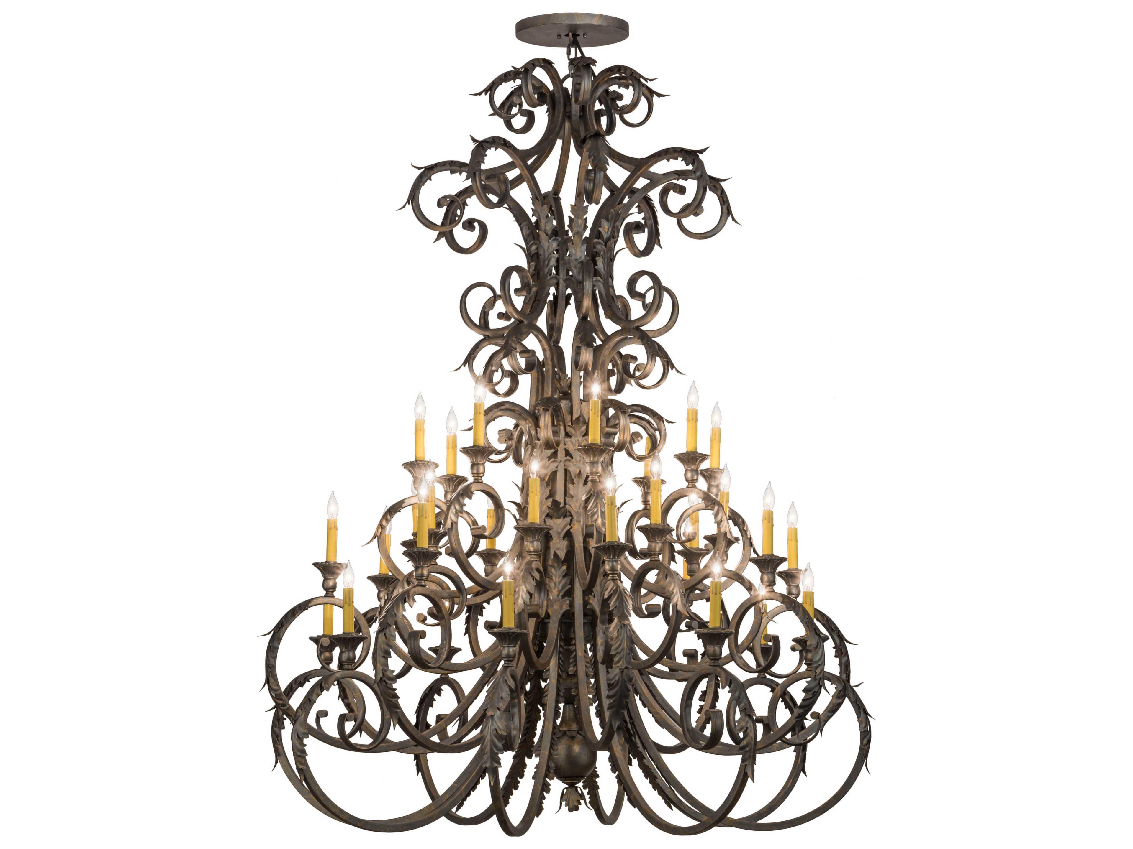 Serratina French Bronze Candelabra Tiered Chandelier
