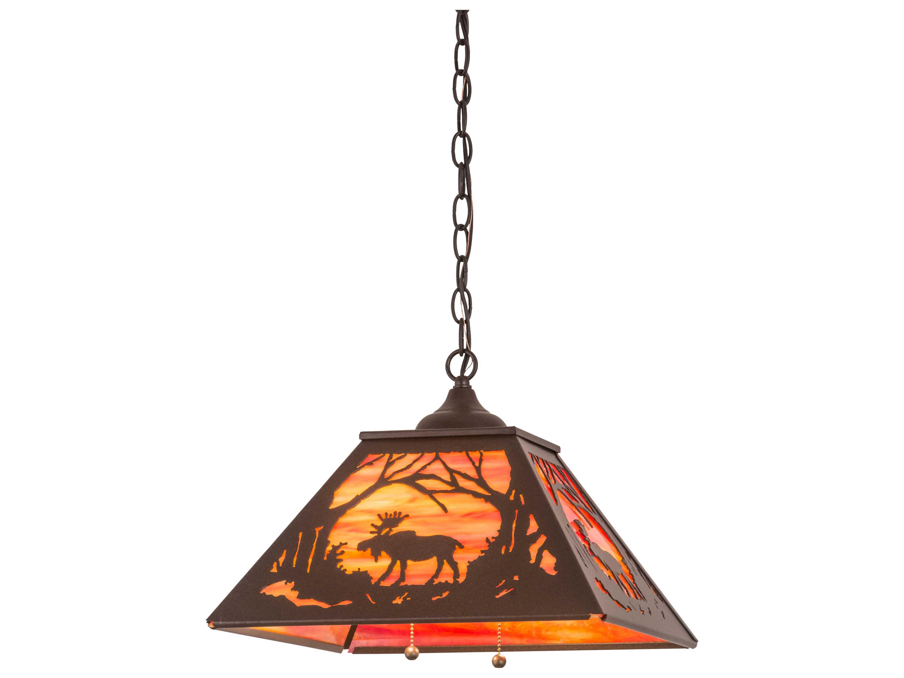 Moose At Dawn 2-Light Pendant