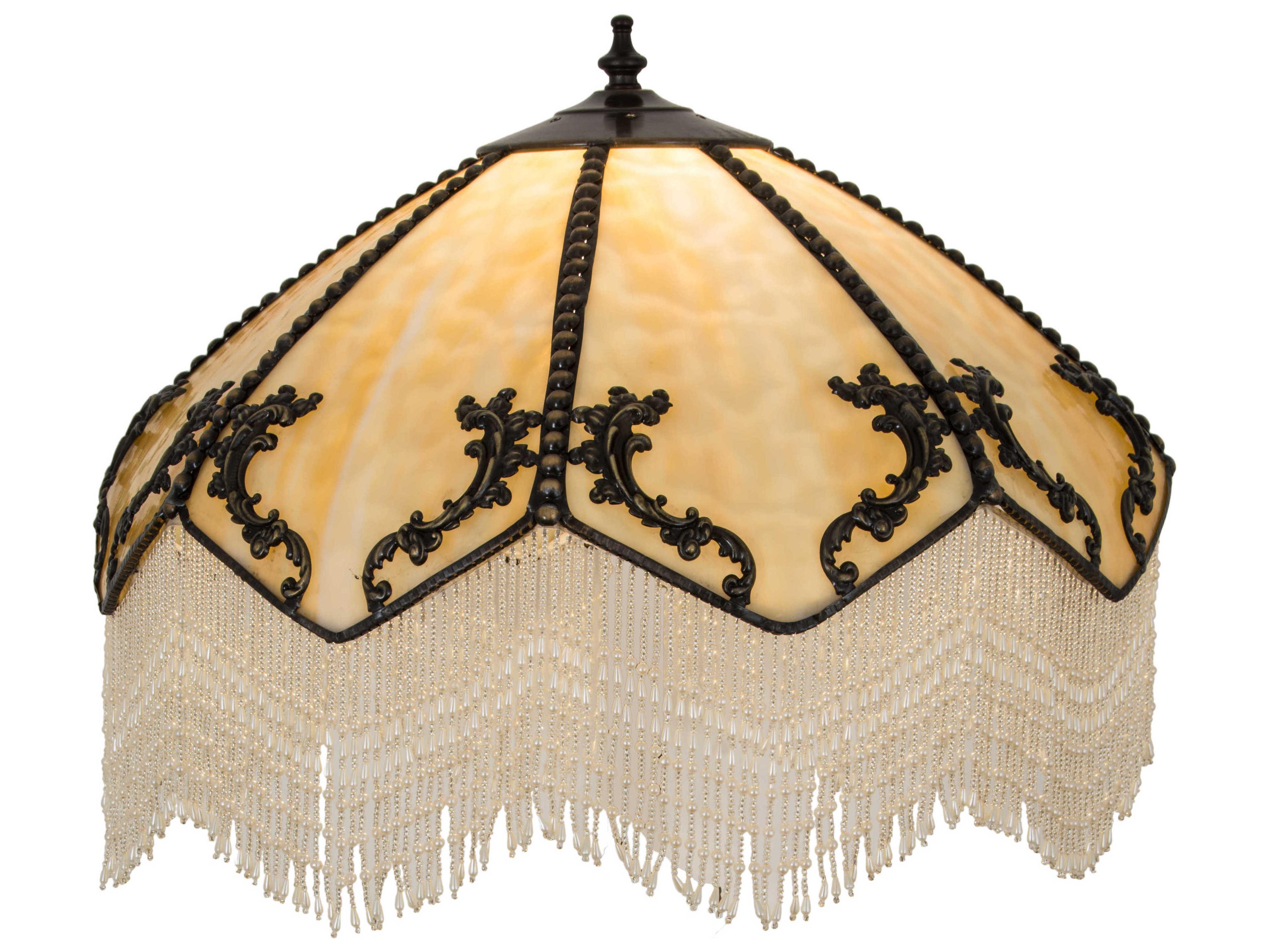 Regina Fringed Beige Glass Shade
