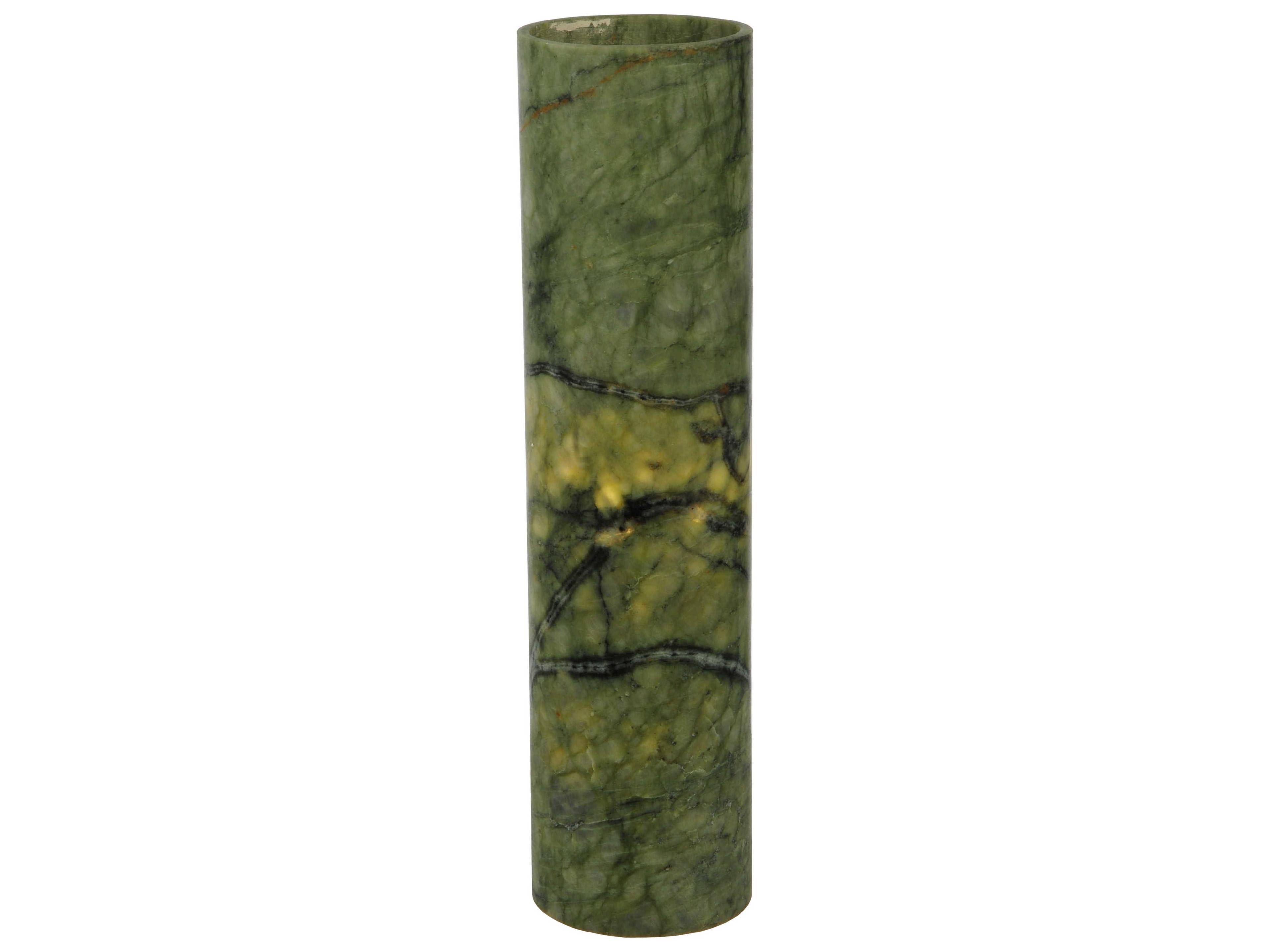 Cylinder Green Jadestone Flat Top Candle Cover