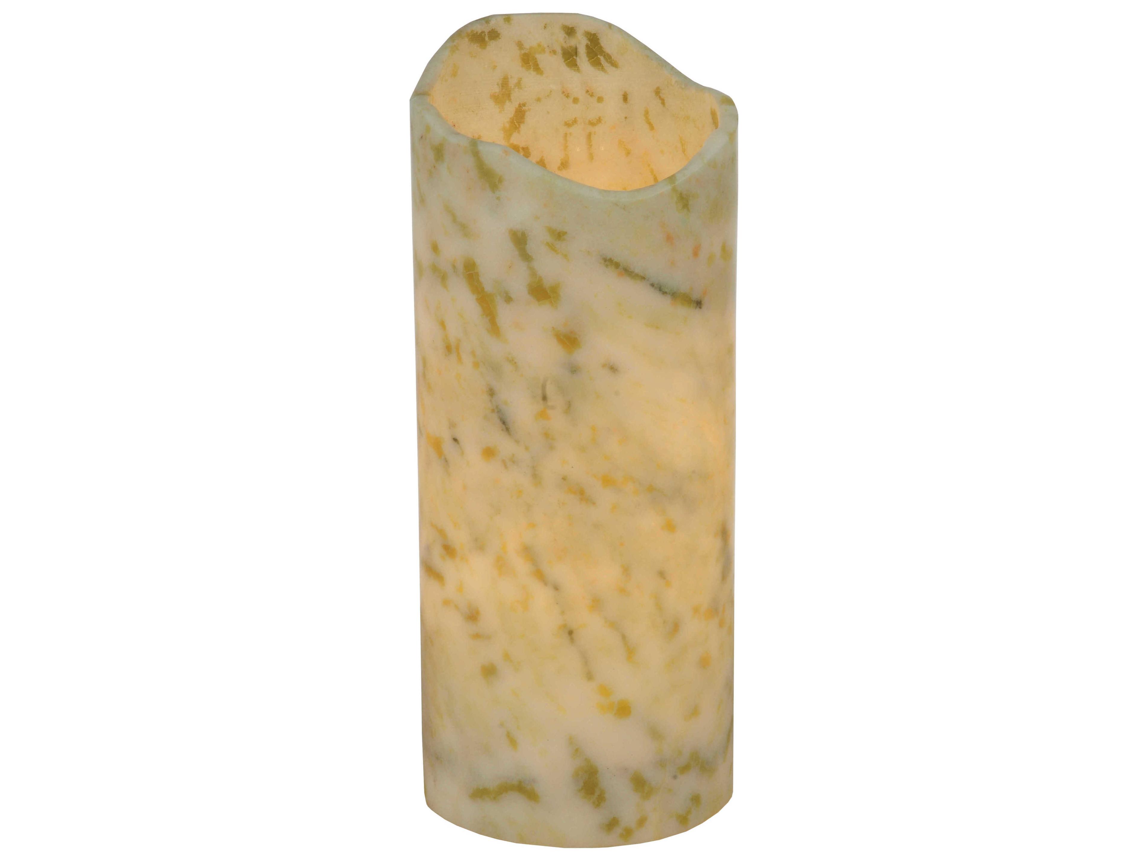 Cylinder Light Green Jadestone Uneven Top Candle Cover