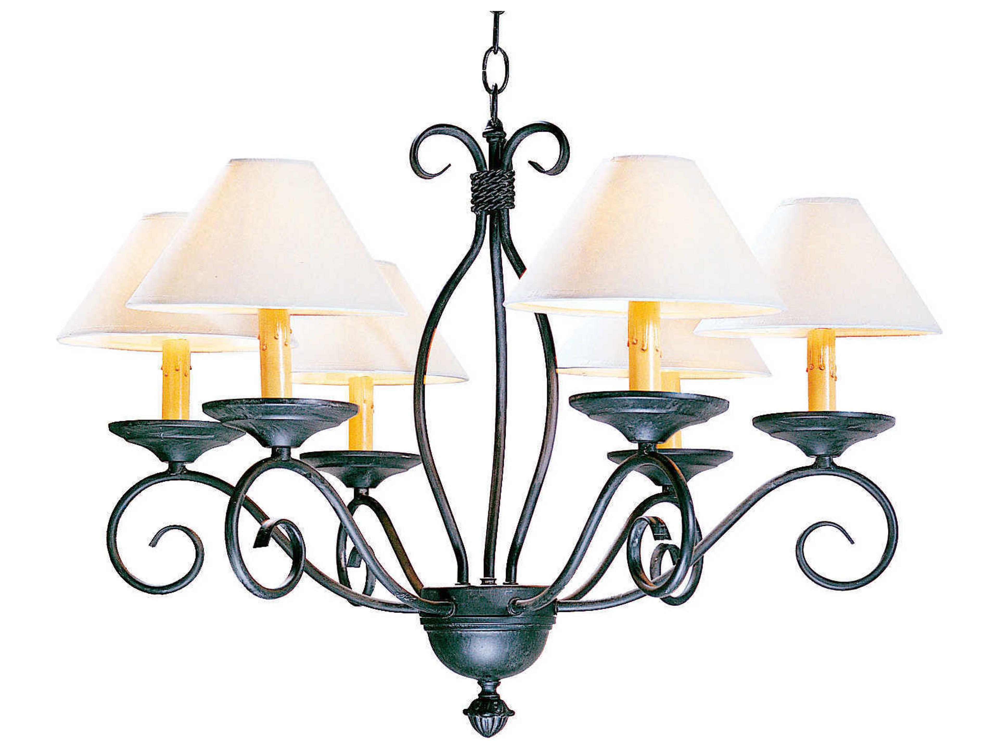 Sienna 6-Light Antique Iron Gate Gray Empire Chandelier