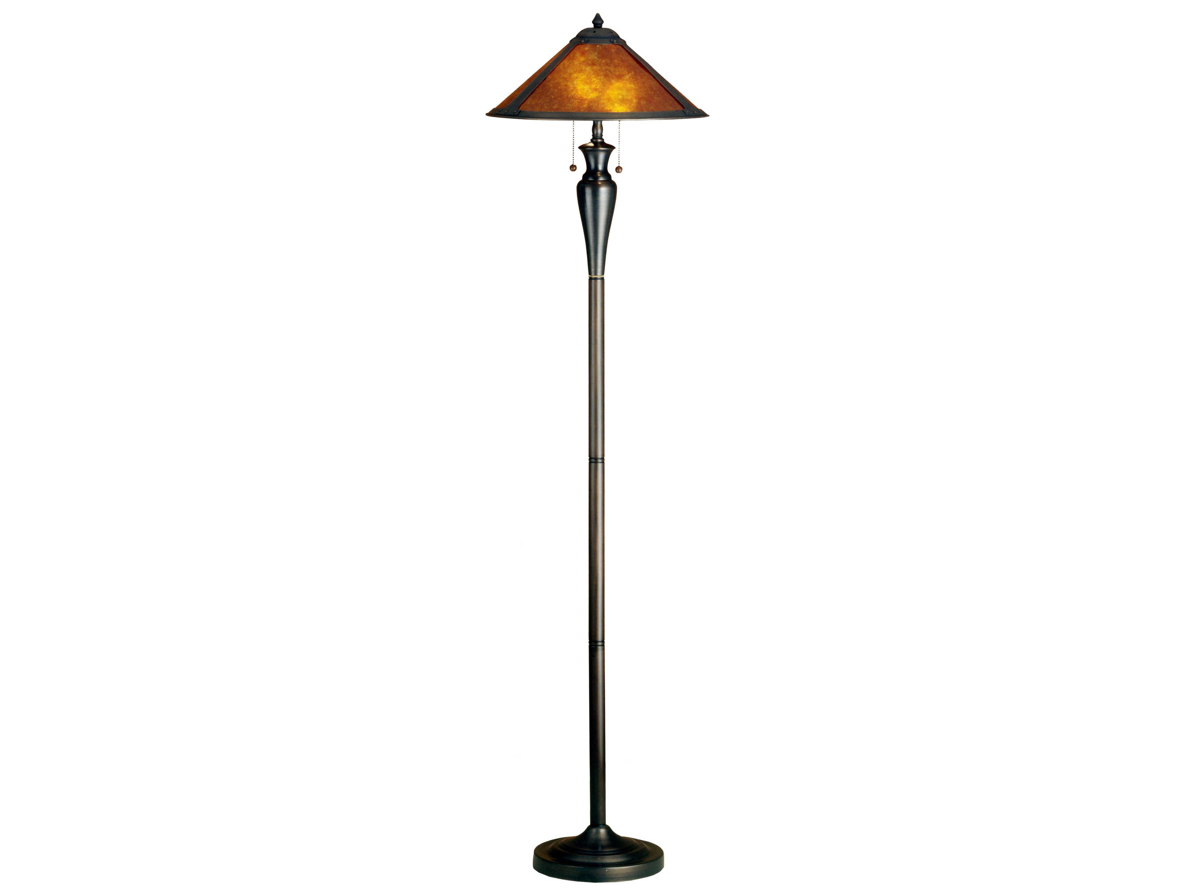 Van Erp Amber Mica Bronze Glass Floor Lamp