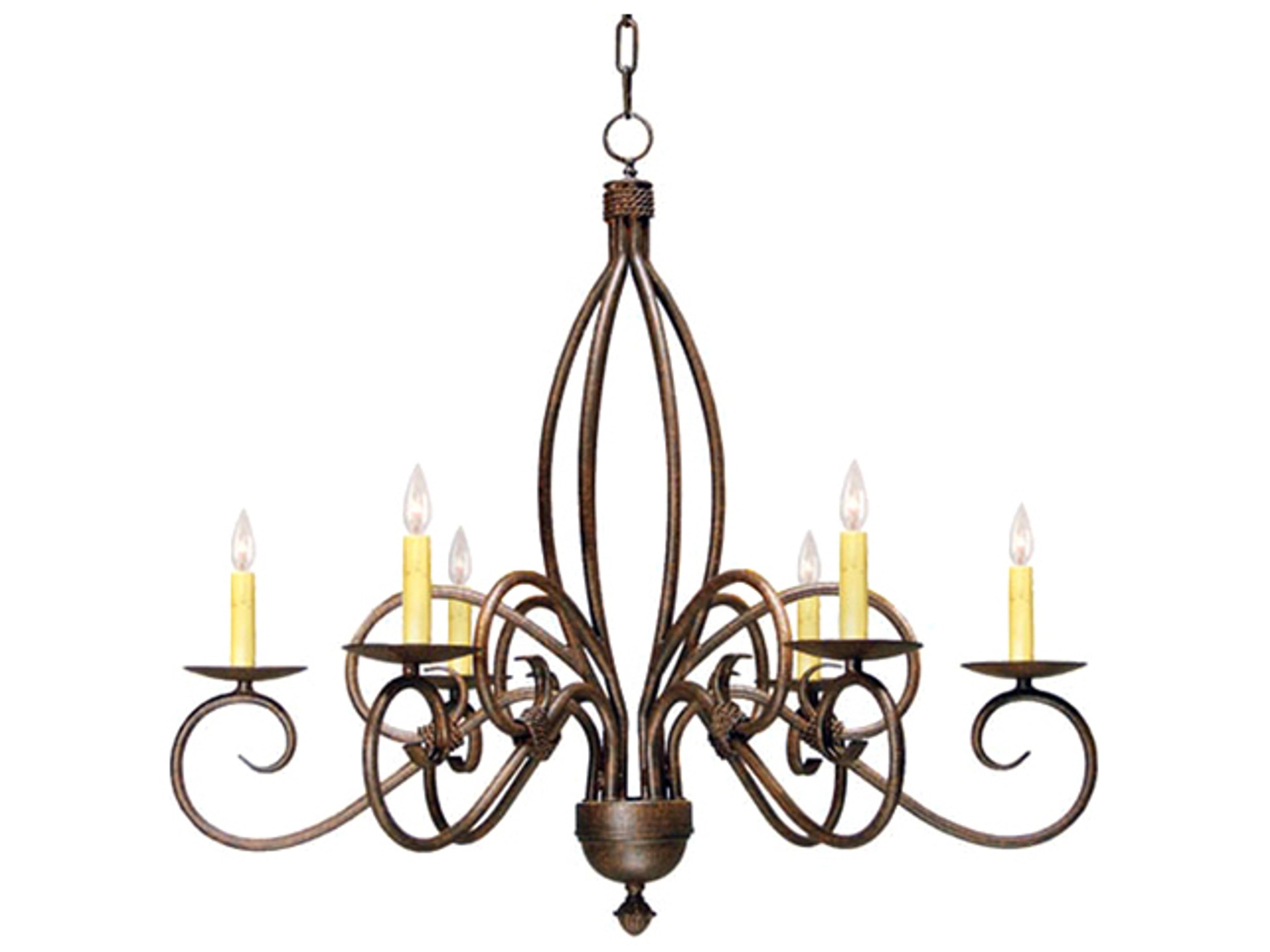 Squire 6-Light Cajun Spice Brown Candelabra Chandelier