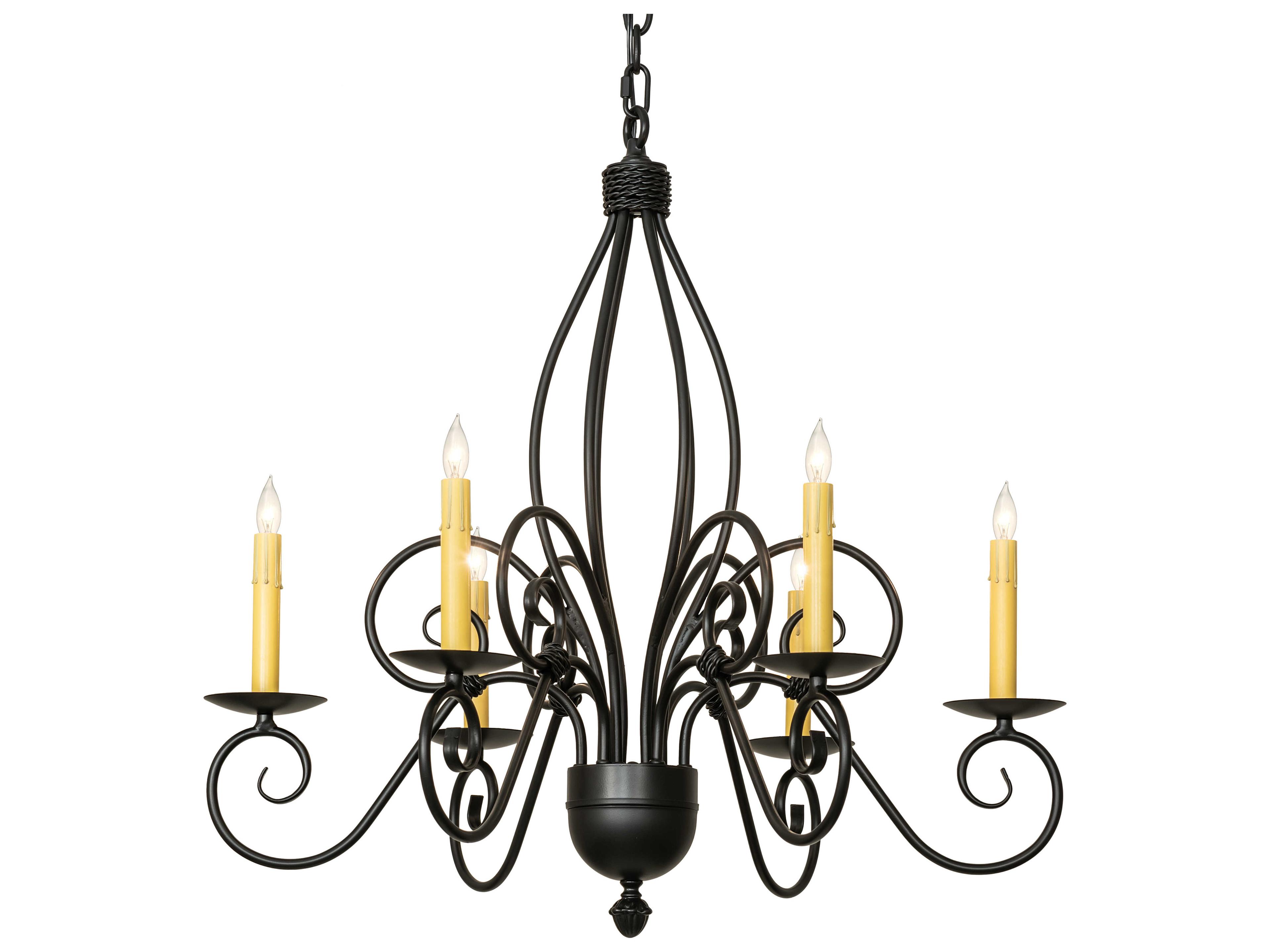 Squire 6-Light Blackwash Candelabra Chandelier