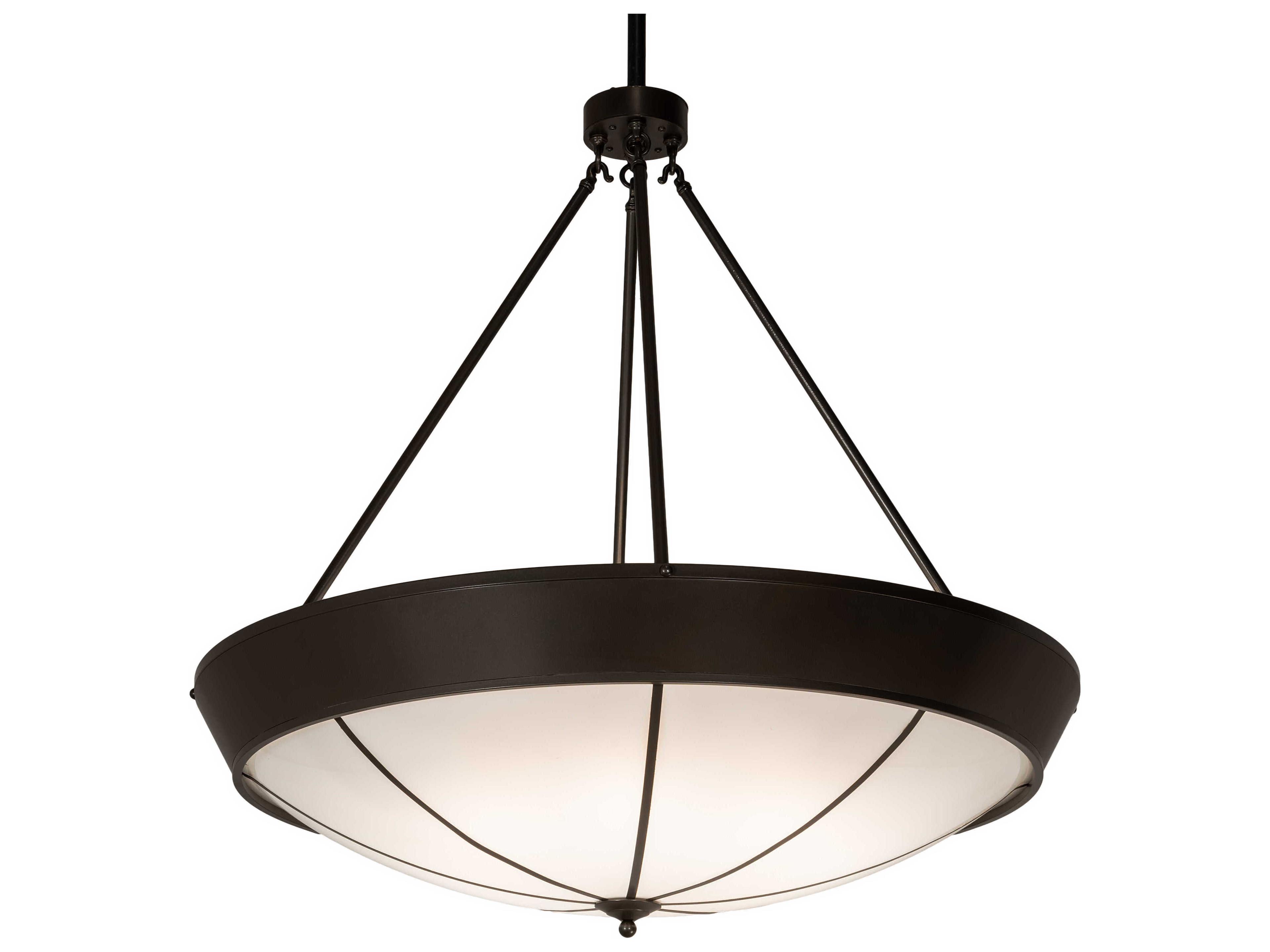 St. James 8-Light Bronze White Bowl Pendant