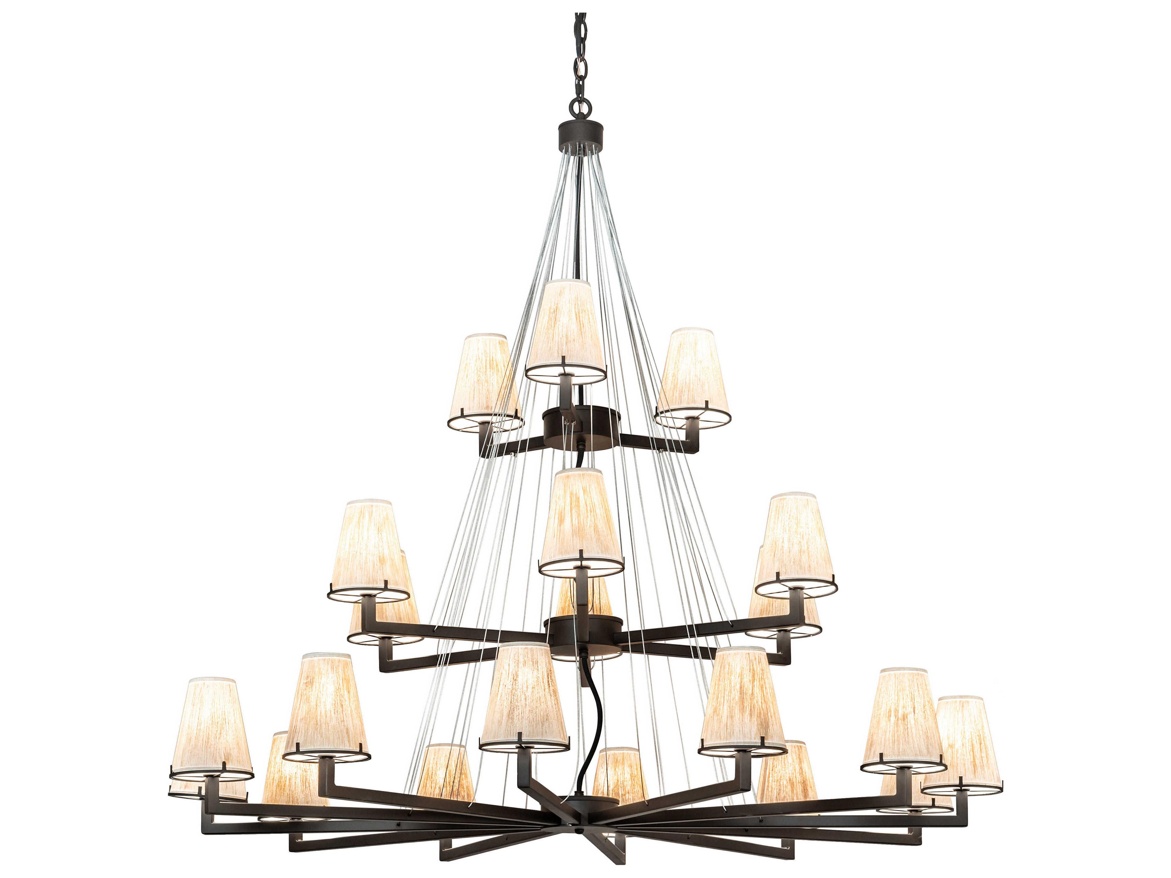 St. Lawrence 21-Light Oil Rubbed Bronze Off White Empire Tiered Chandelier