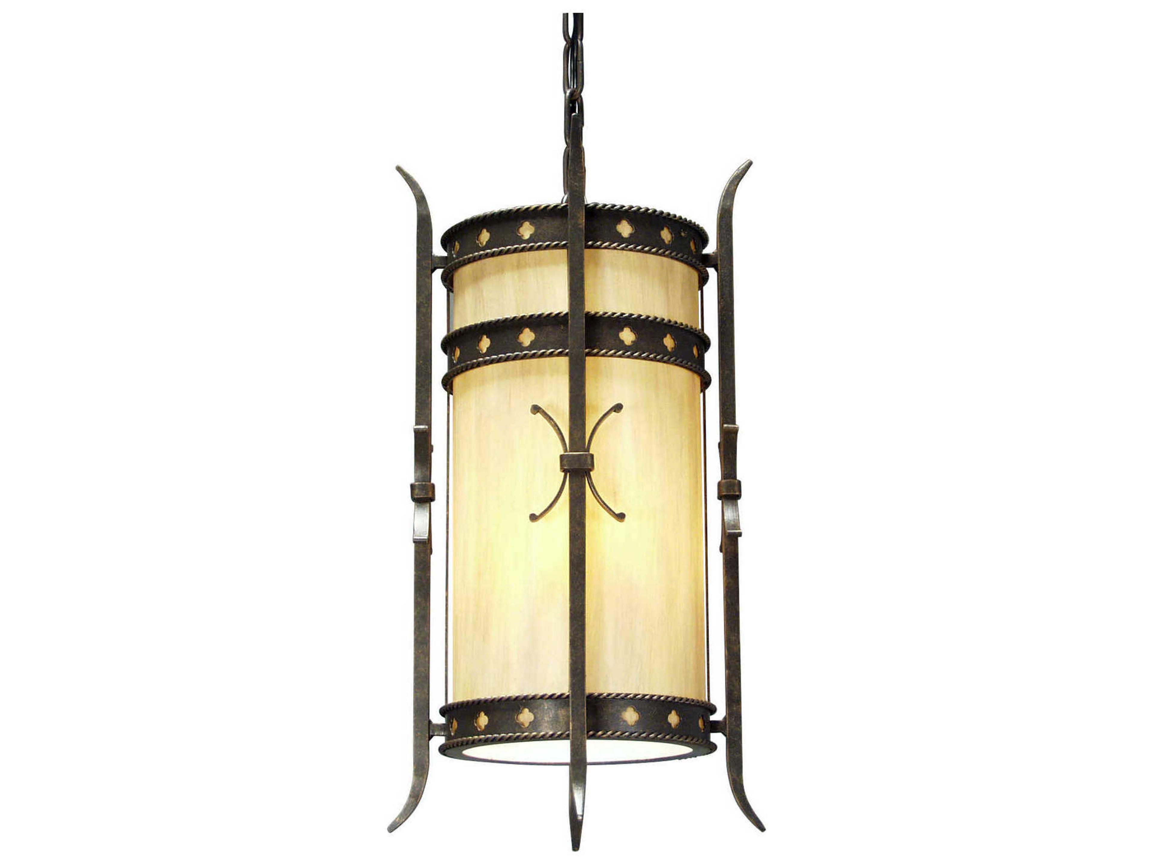 Stanza 3-Light Gilded Tobacco Brown Cylinder Mini Pendant