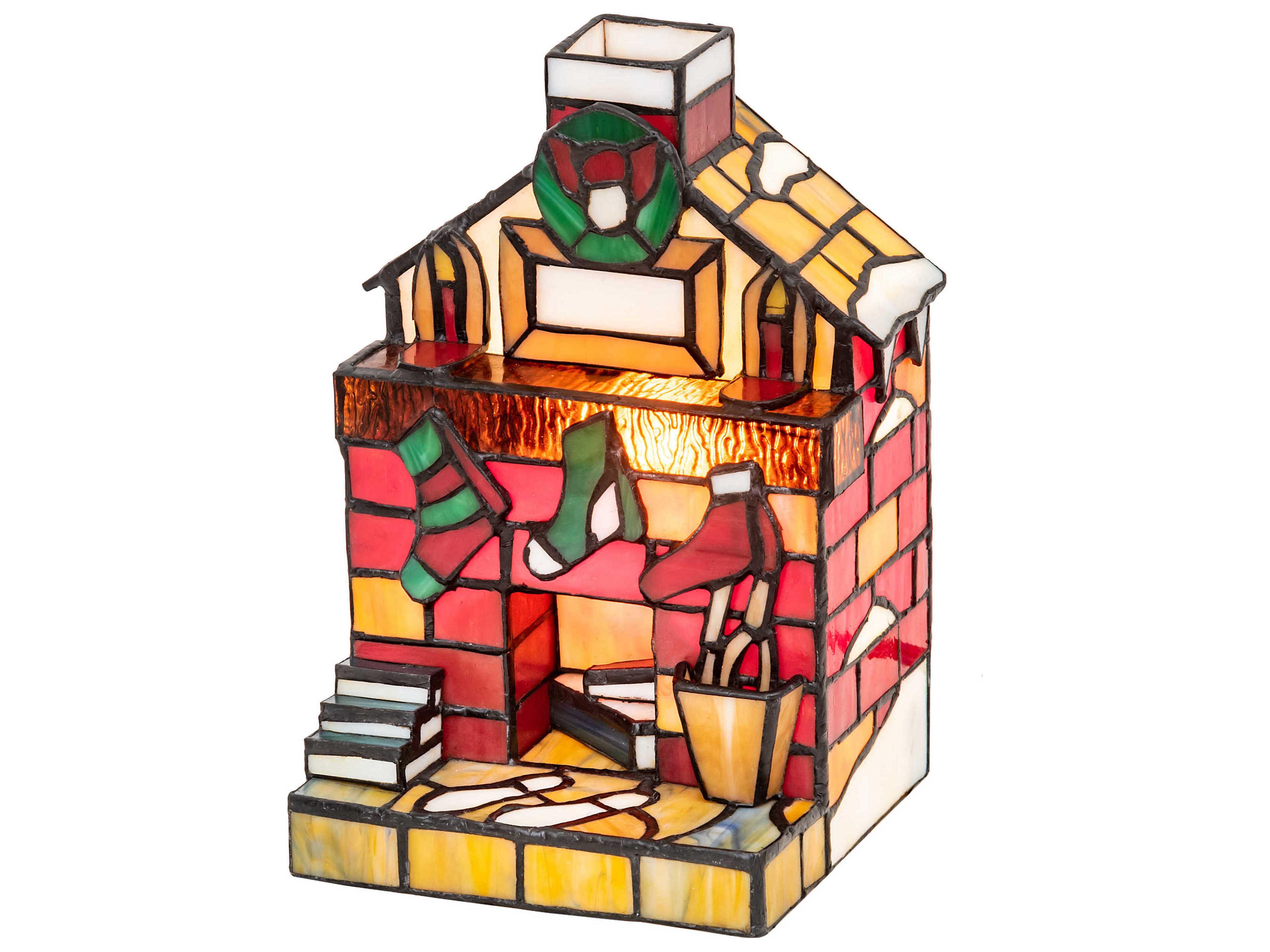 Glass Tiffany Off White Table Lamp