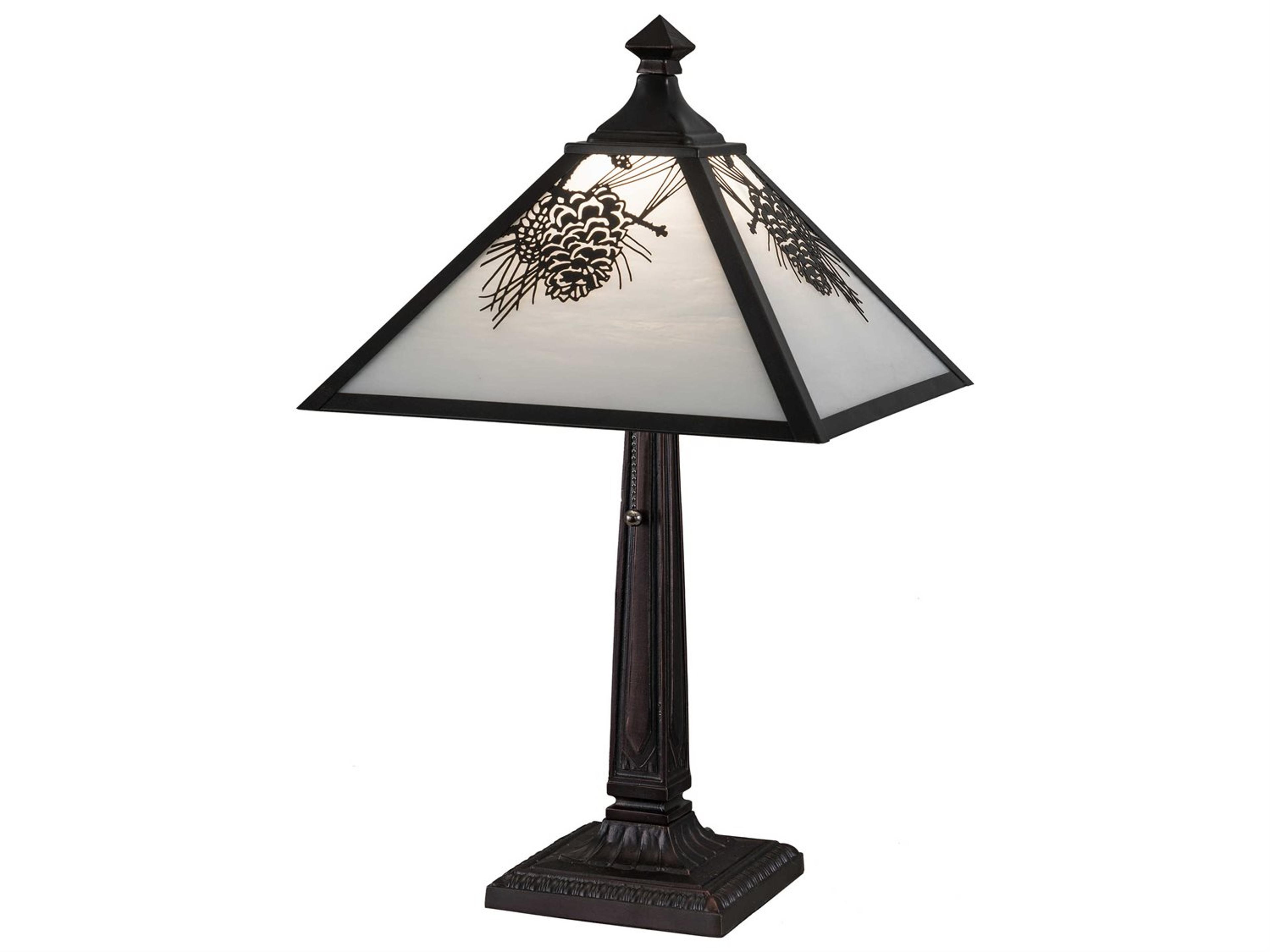 Glass Rustic Lodge Brown Table Lamp