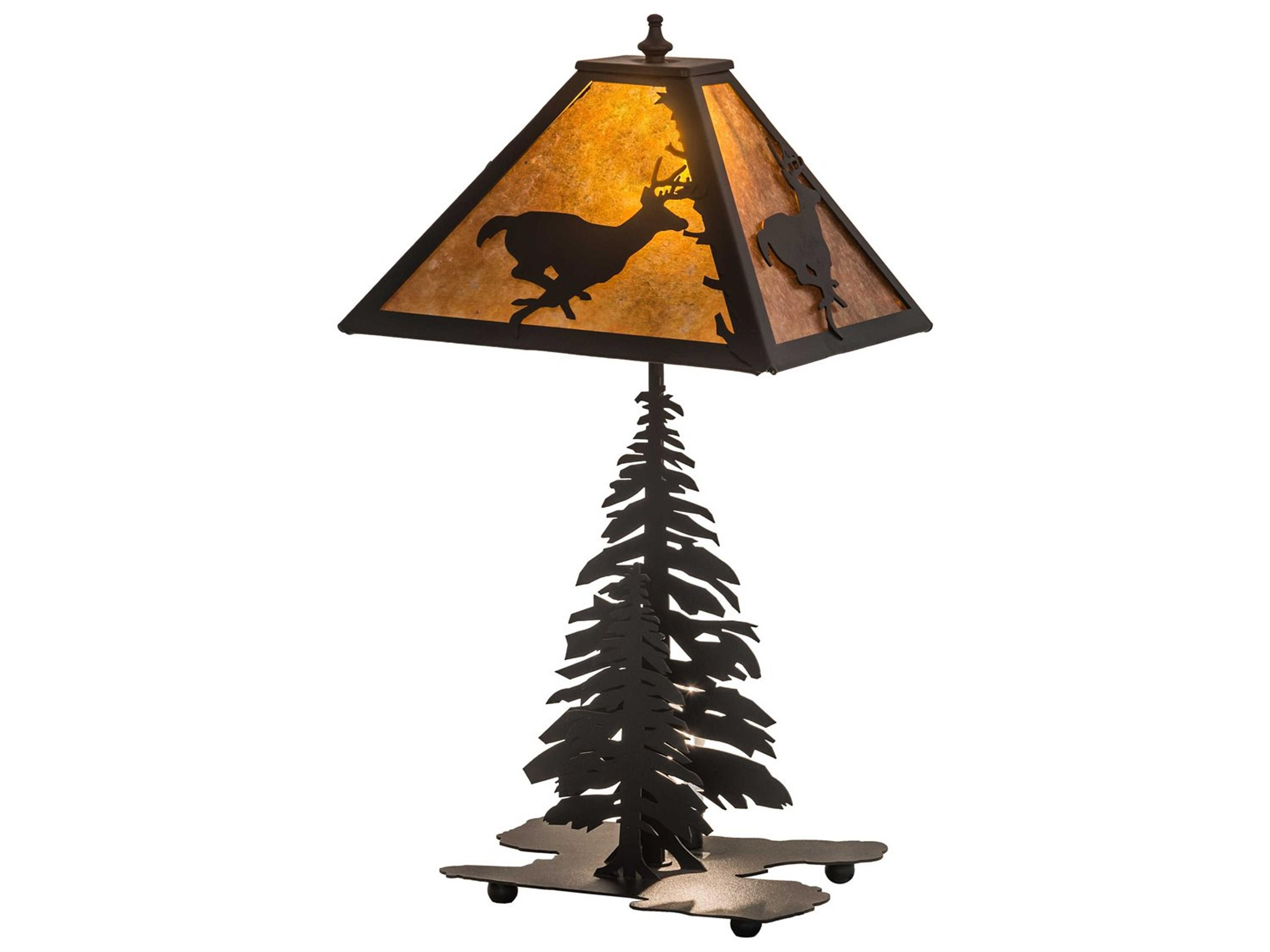 Rustic Lodge Black Table Lamp