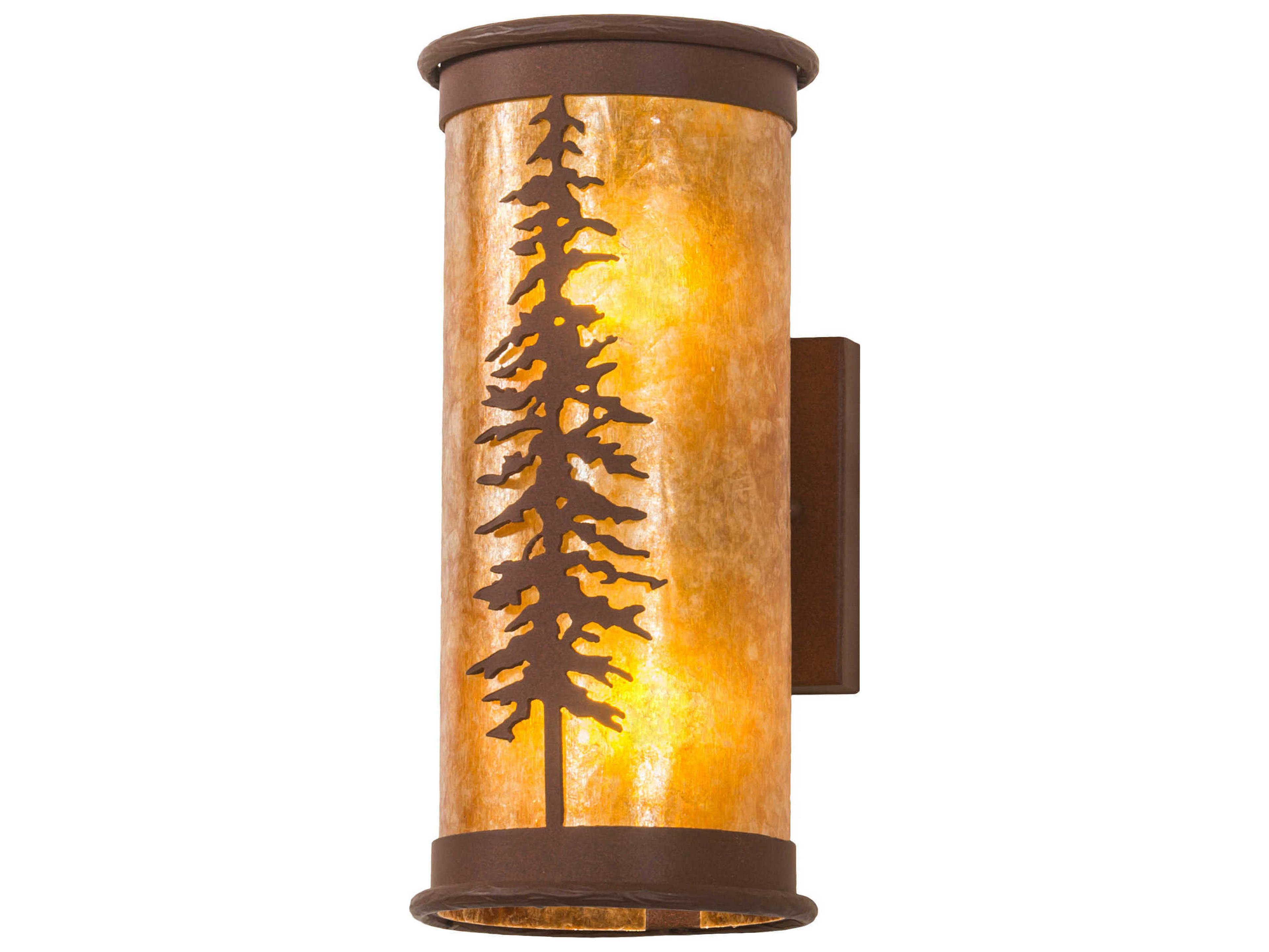 Pines 2-Light Red Rust Brown Wall Sconce