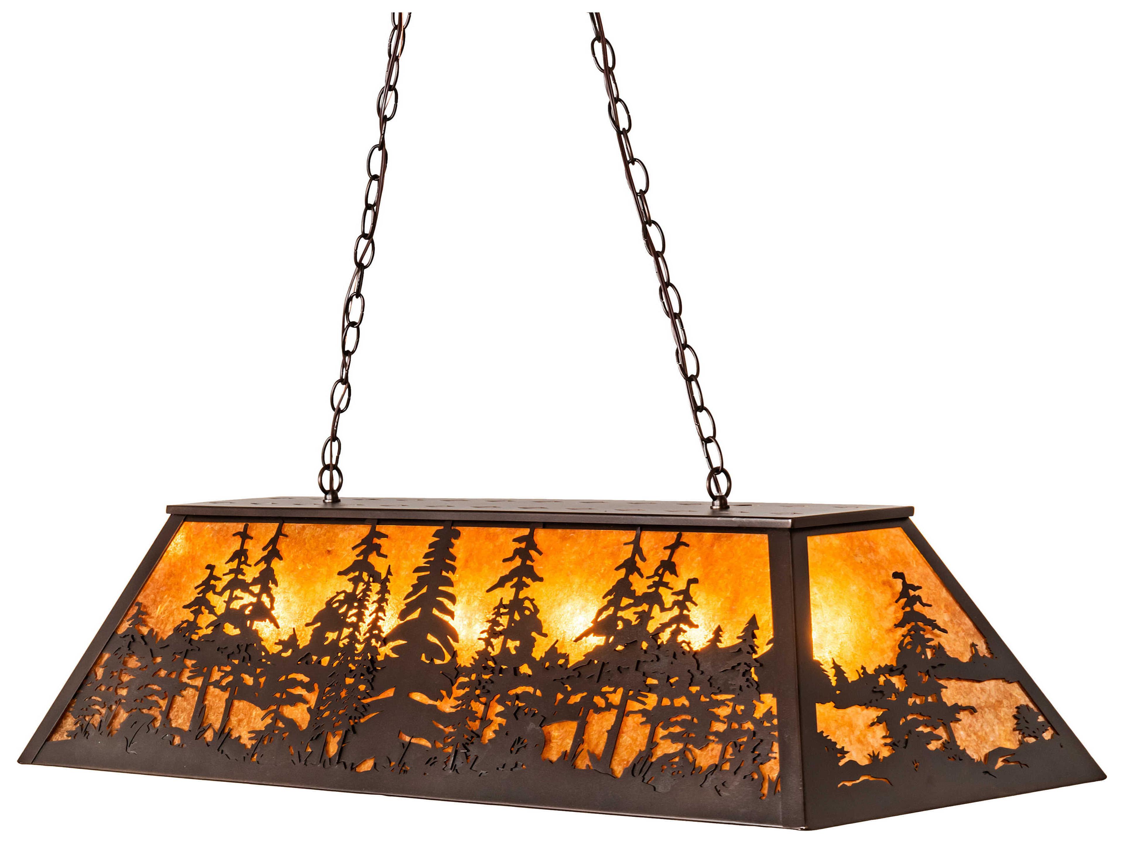 Tall Pines 6-Light Mahogany Bronze Brown Island Pendant