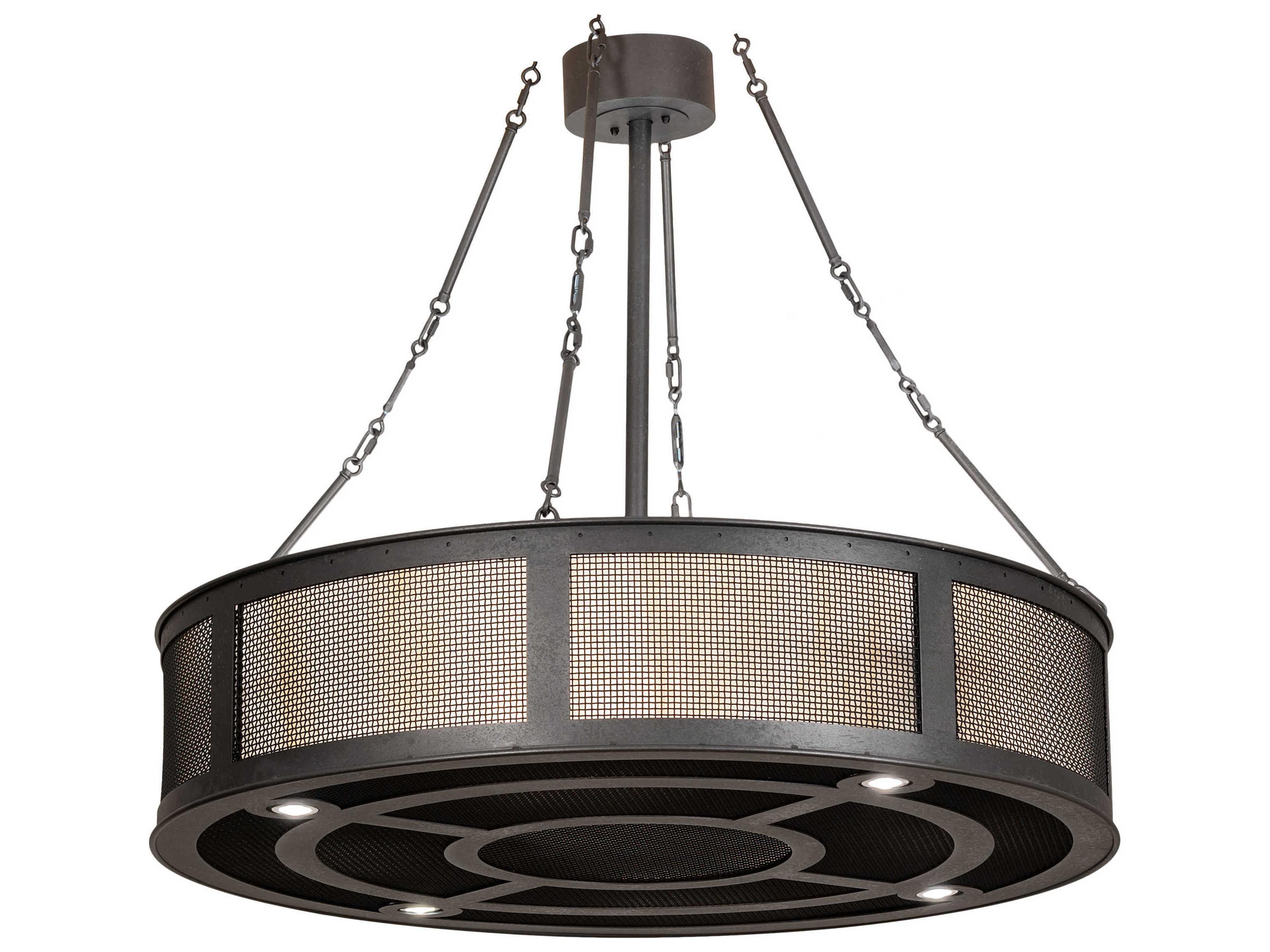 Telluride Magic 8 8-Light Black Beige White Grey Drum Pendant