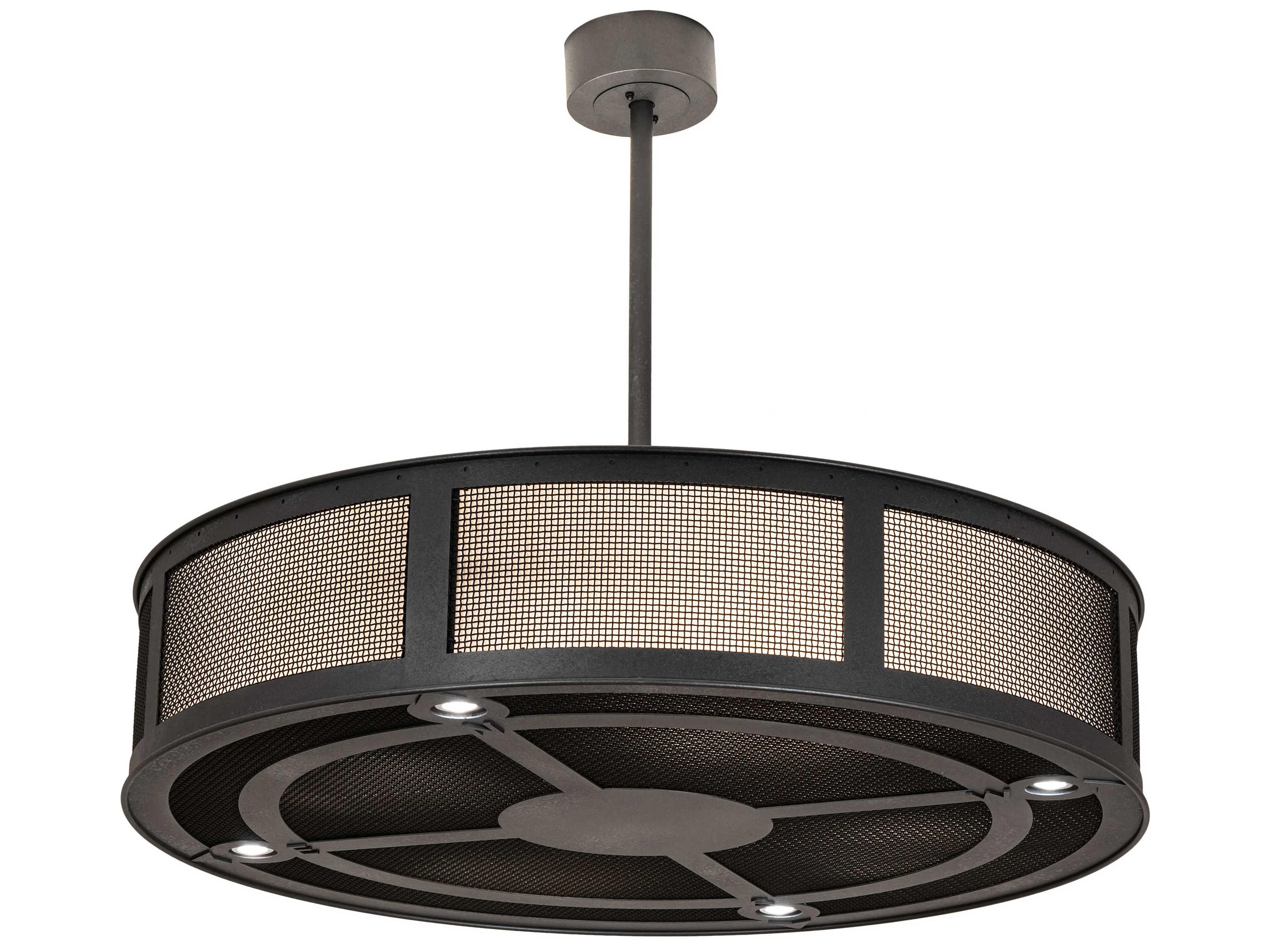Telluride Magic 8 8-Light Black Beige White Grey Off Drum Pendant