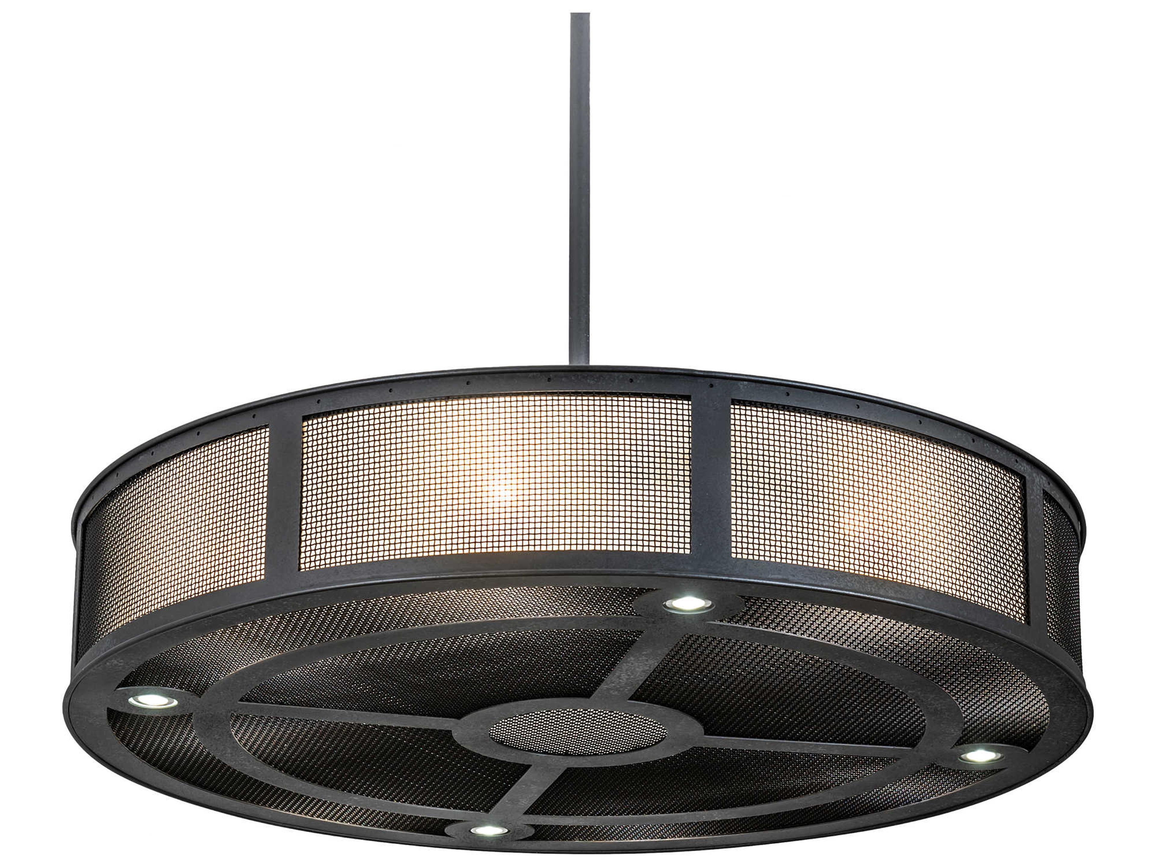 Telluride Magic 12-Light Black Drum Pendant