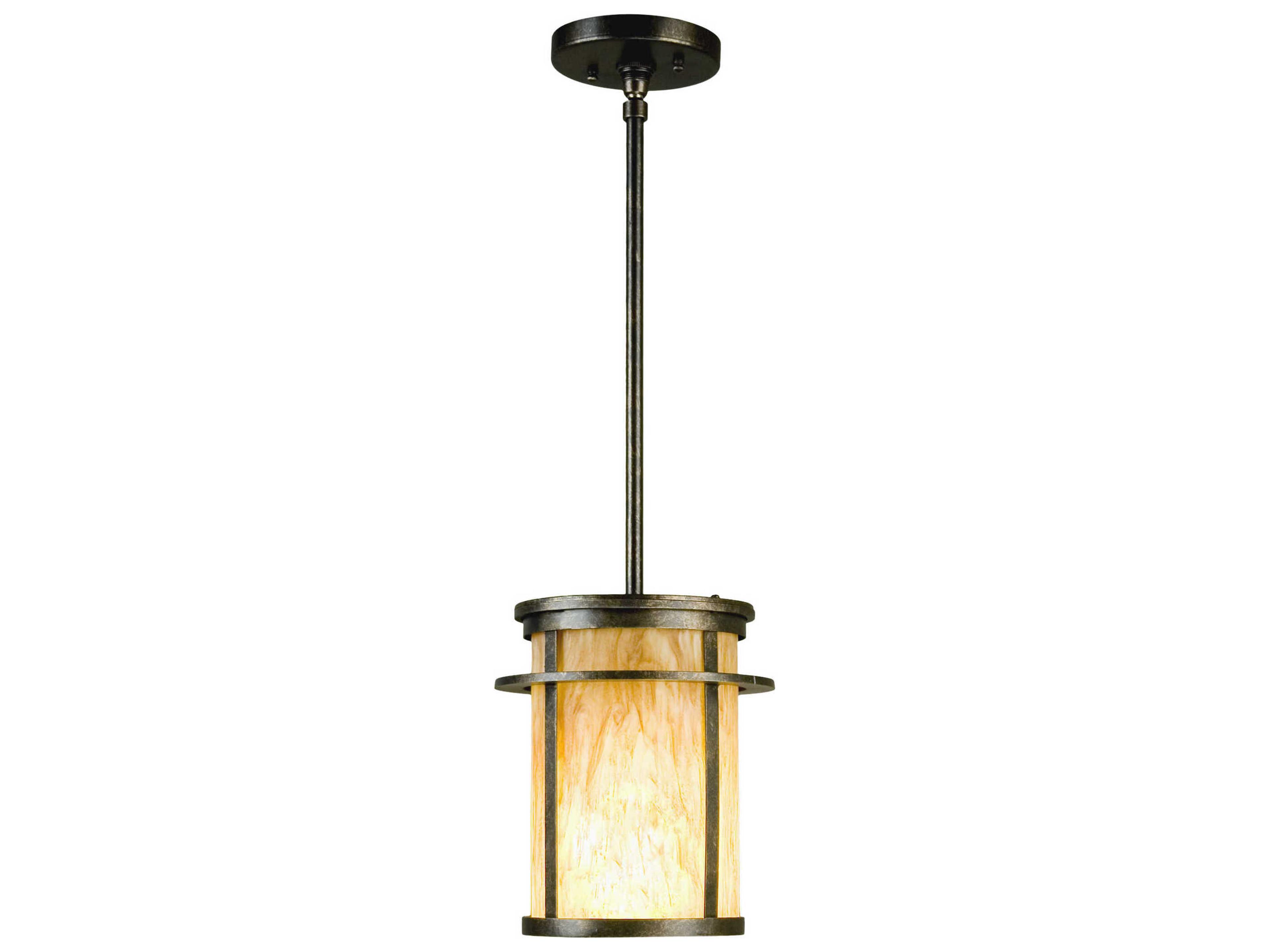 Theron 1-Light Amber Brown Cylinder Mini Pendant